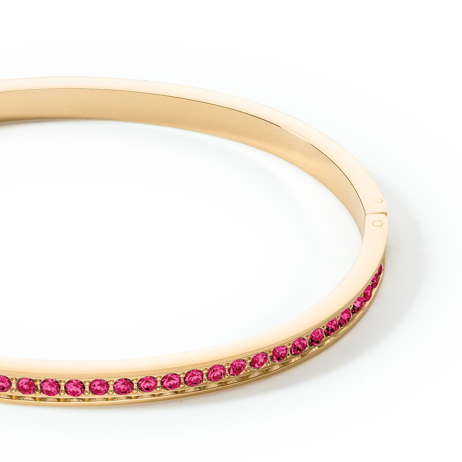 Bangle stainless steel & crystals gold pink 19 - Image 2