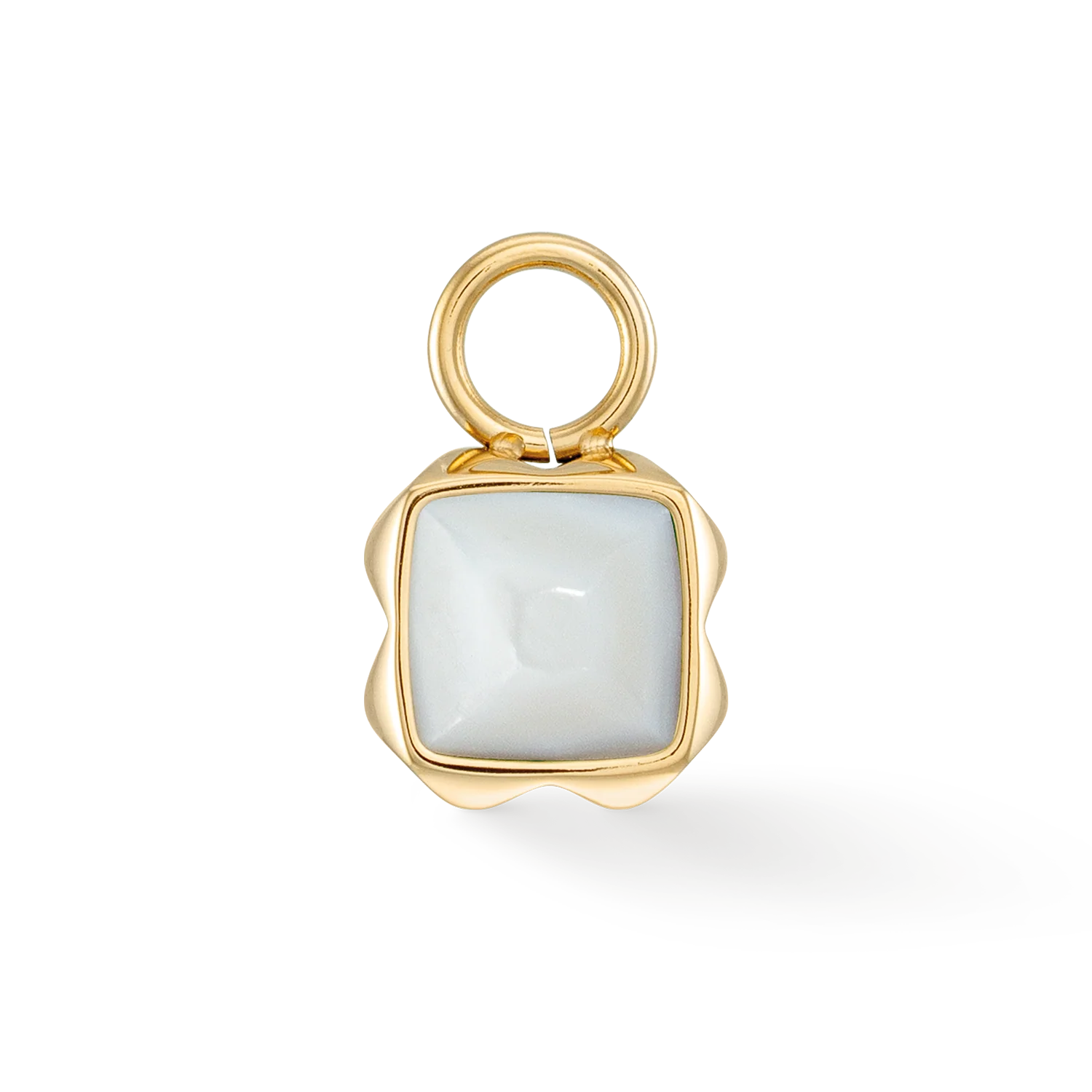 Birthstone April Charm White Quartz Gold - Image 2