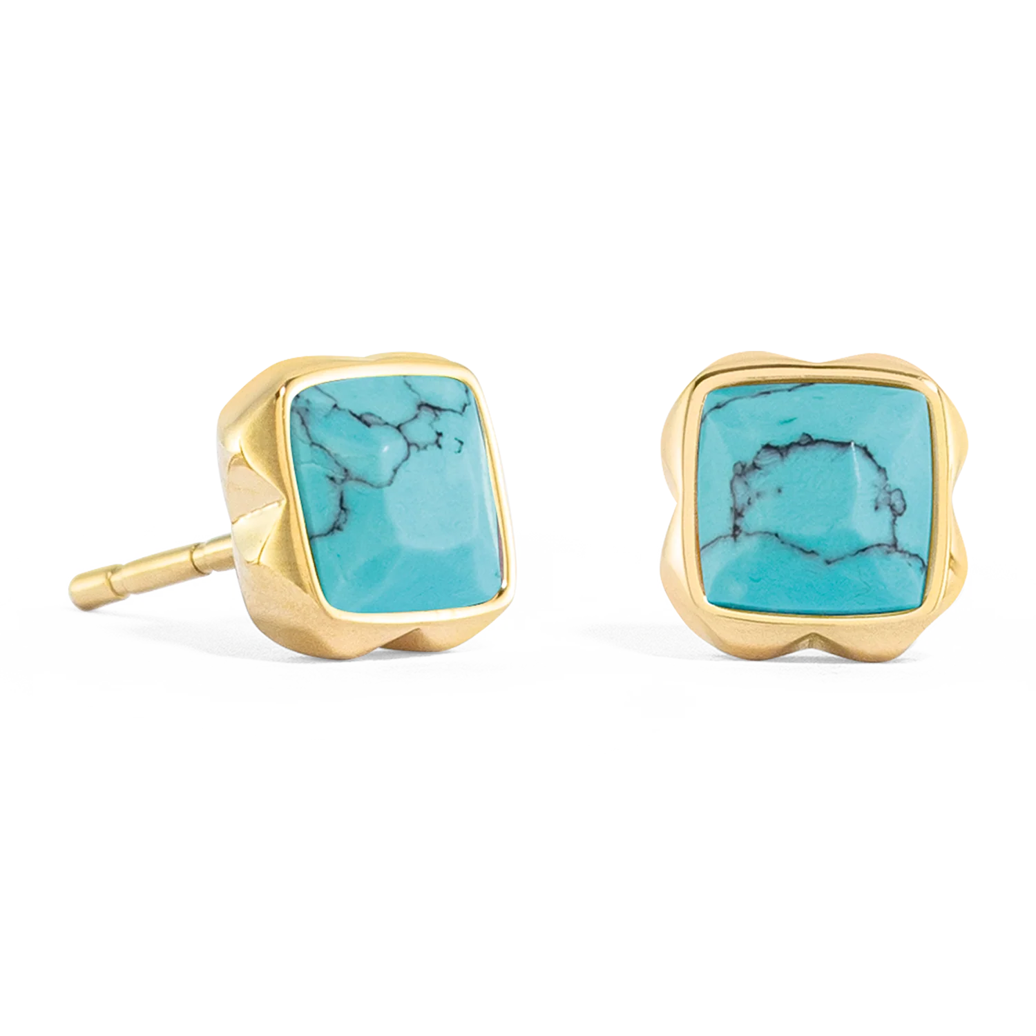 Birthstone December Earrings Turquoise Gold - Image 2