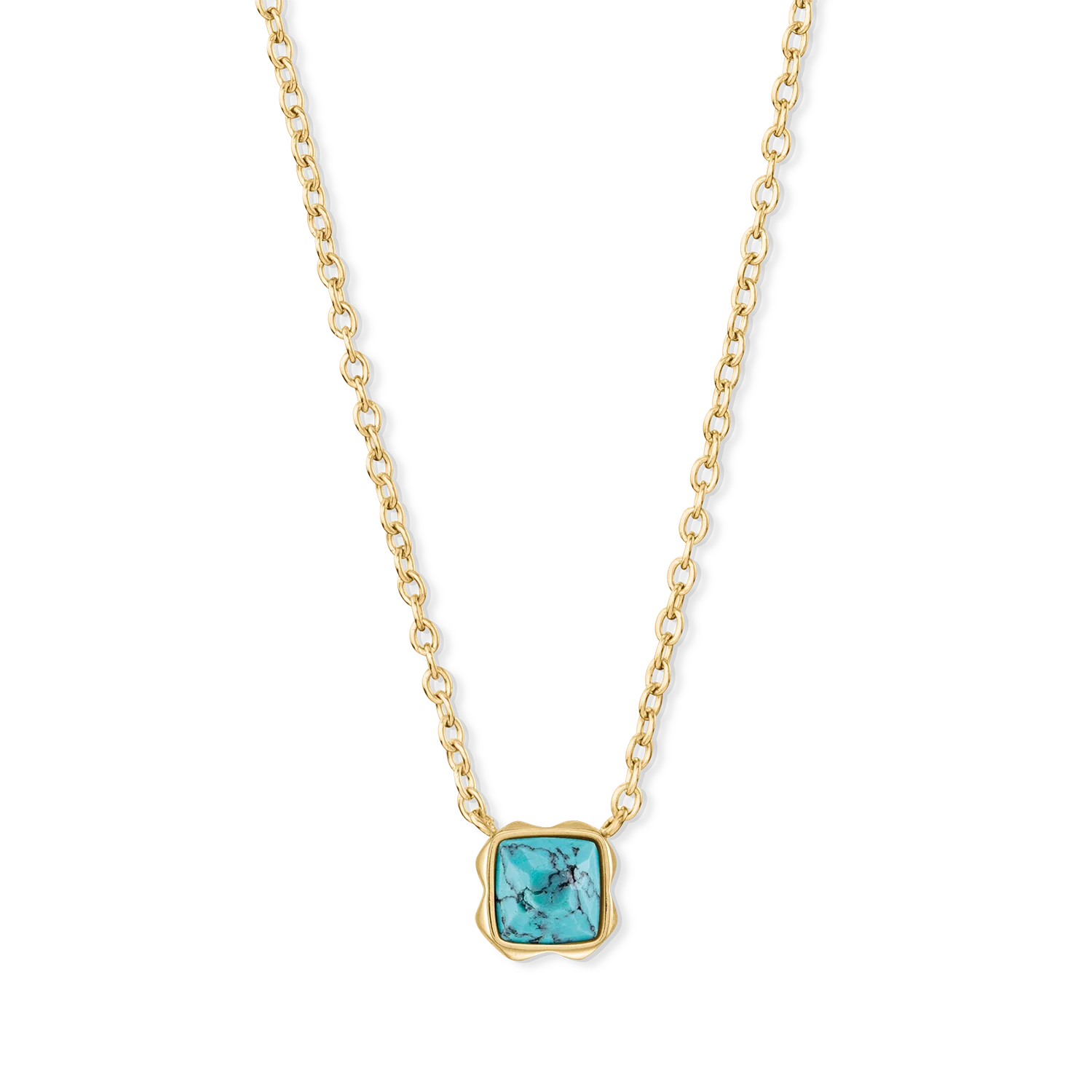 Birthstone December Necklace Turquoise Gold - Image 2