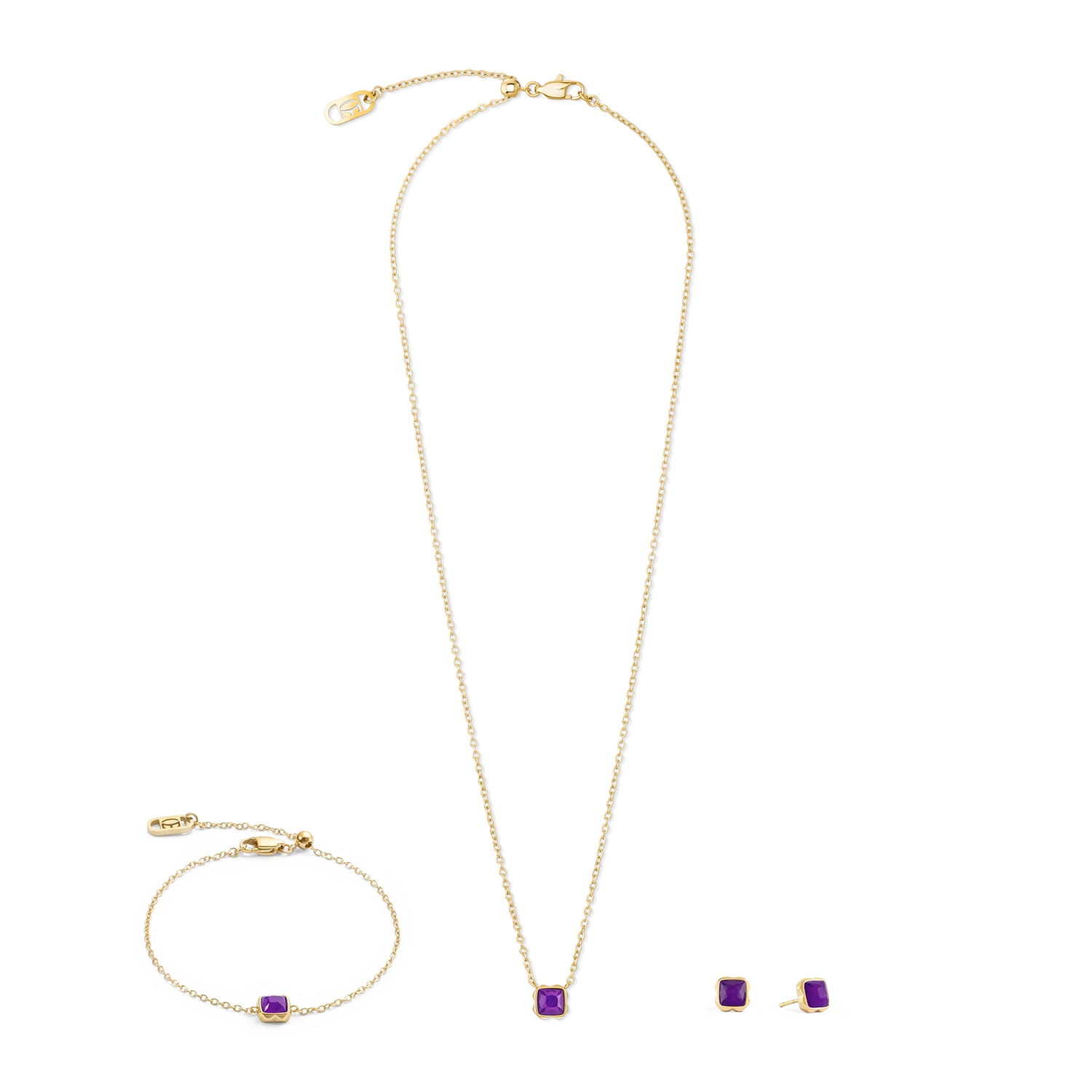 Birthstone February Necklace Sugilite Gold - Image 3