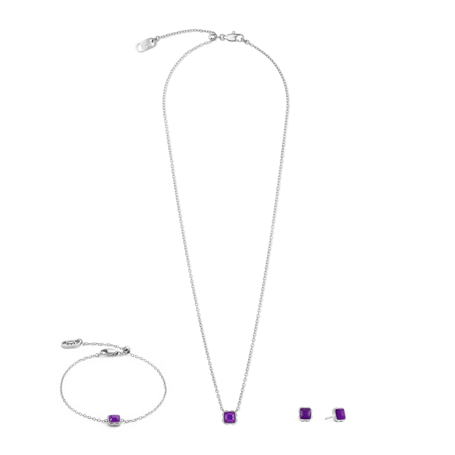 Birthstone February Necklace Sugilite Silver - Image 3