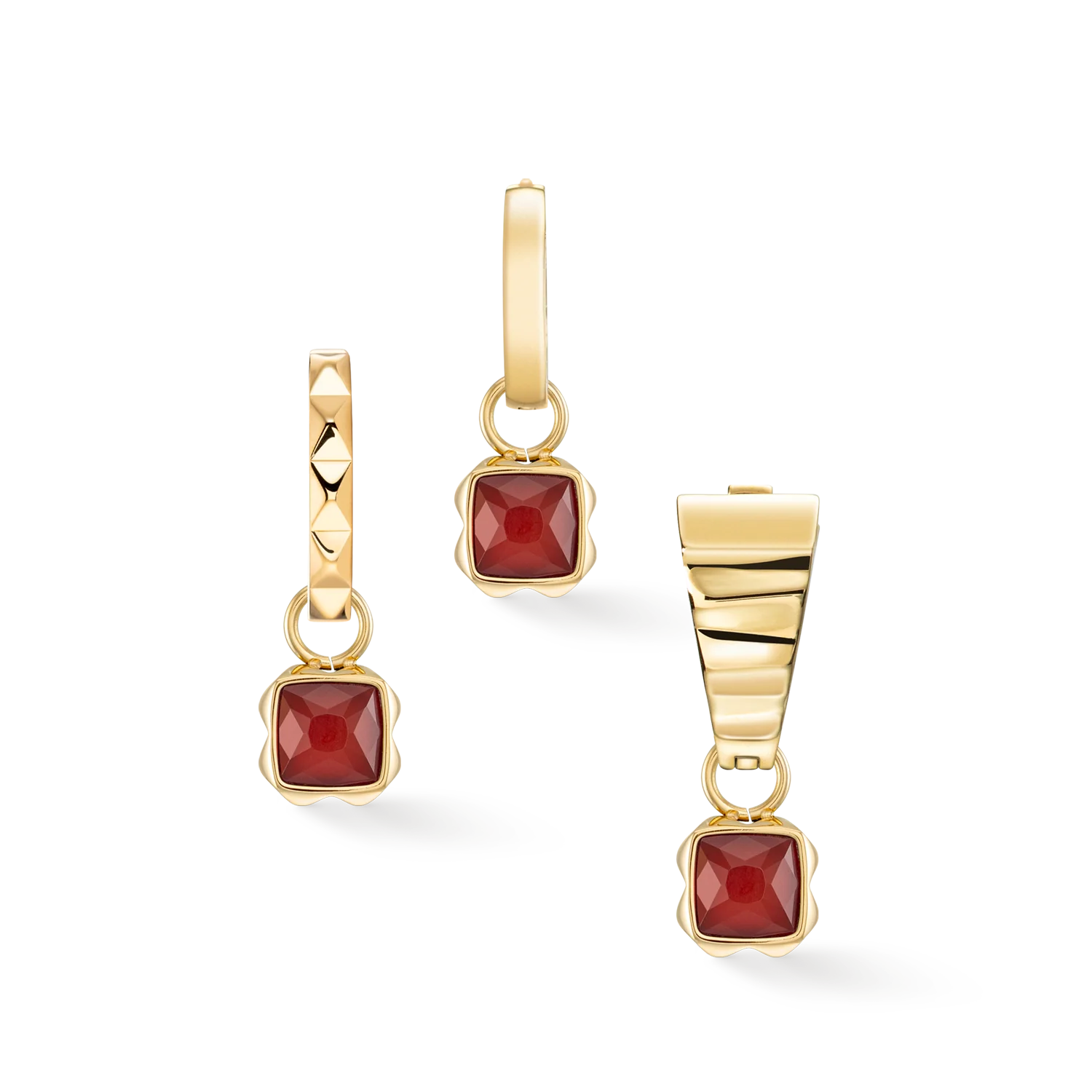 Birthstone January Charm Red Agate Gold - Image 3