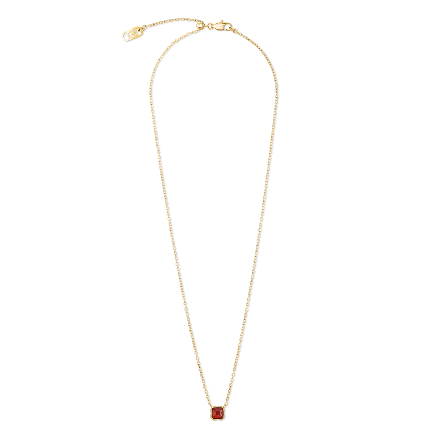Birthstone January Necklace Red Agate Gold