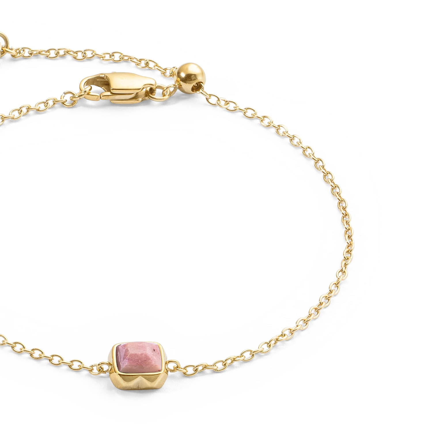 Birthstone July Bracelet Rhodochrosite Gold - Image 2