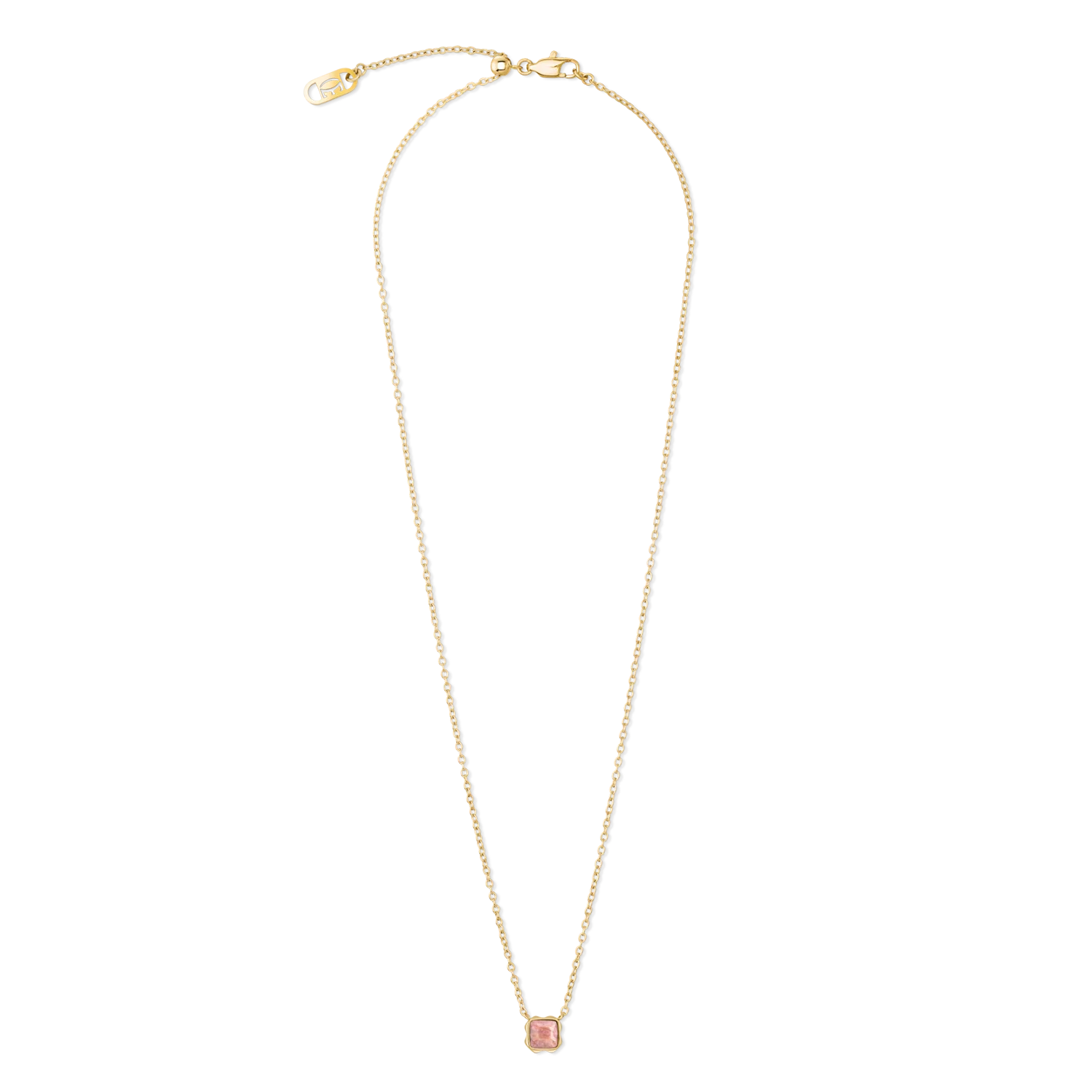 Birthstone July Necklace Rhodochrosite Gold