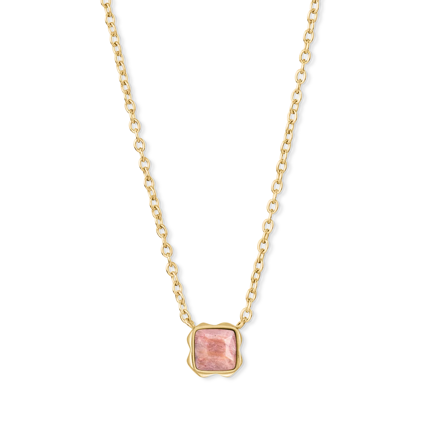 Birthstone July Necklace Rhodochrosite Gold - Image 2