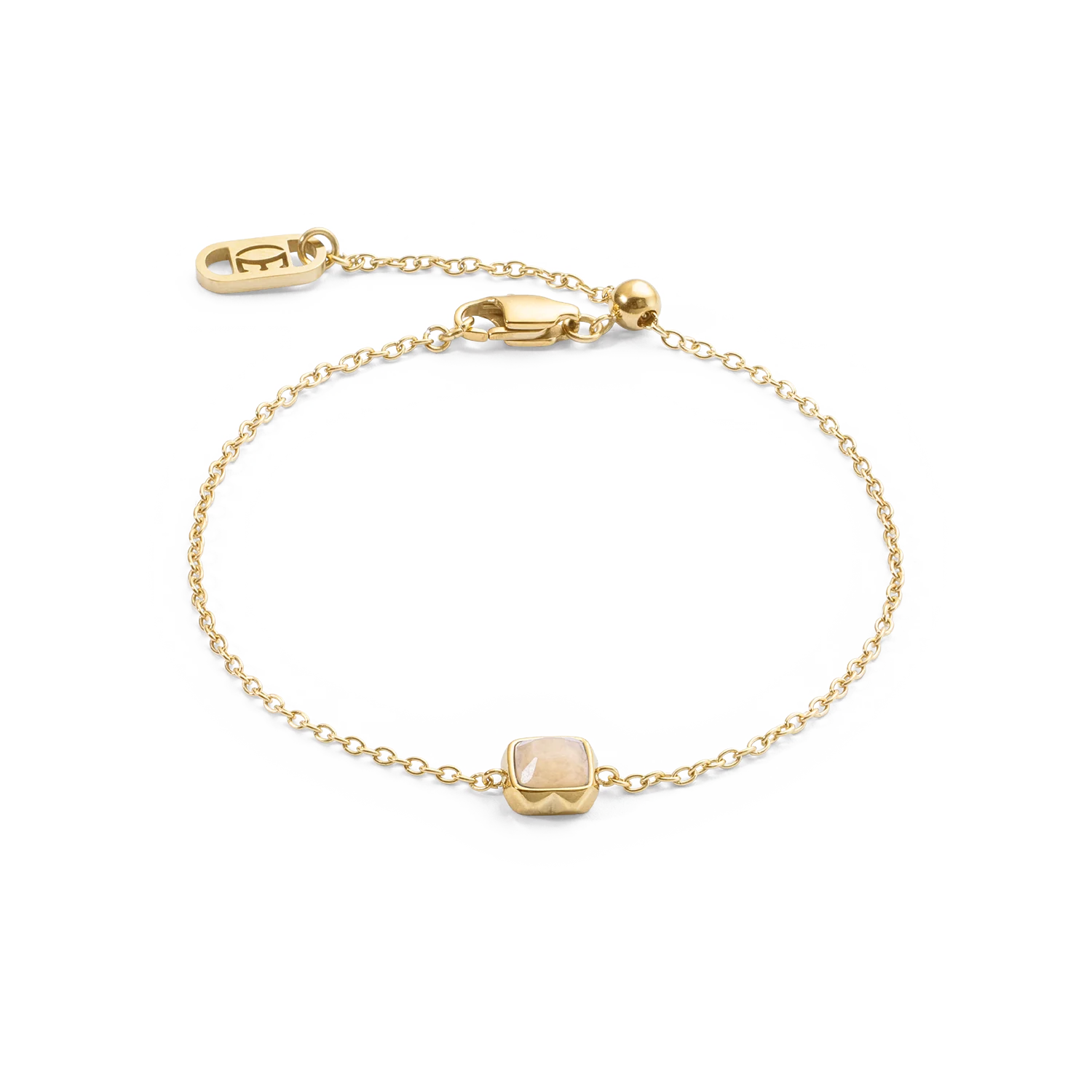 Birthstone June Bracelet Cream Jade Gold