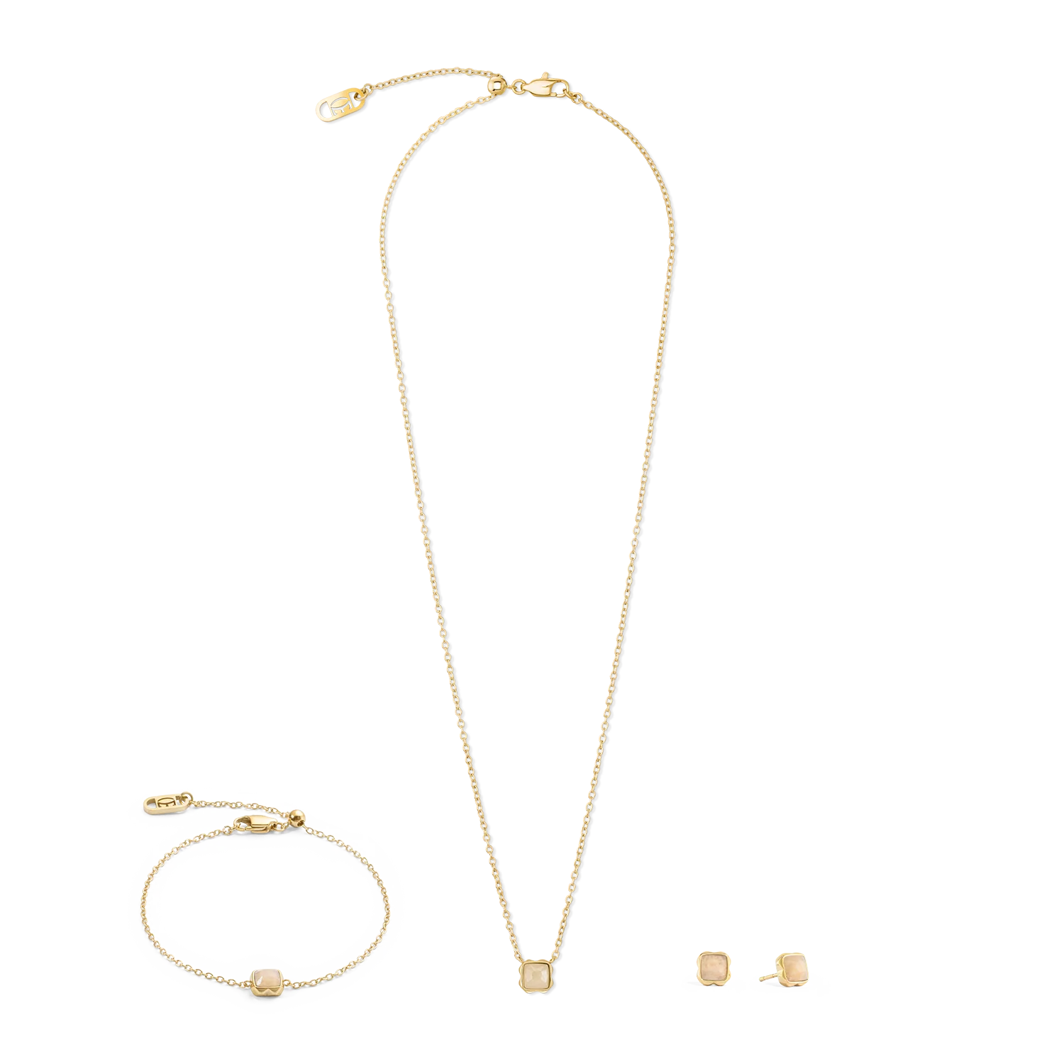 Birthstone June Bracelet Cream Jade Gold - Image 3