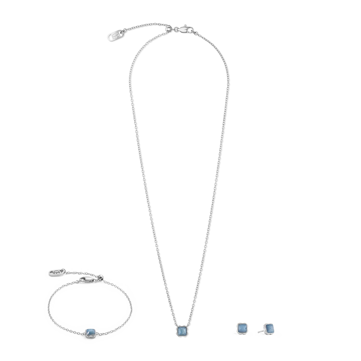 Birthstone March Bracelet Blue Aventurine Silver - Image 3