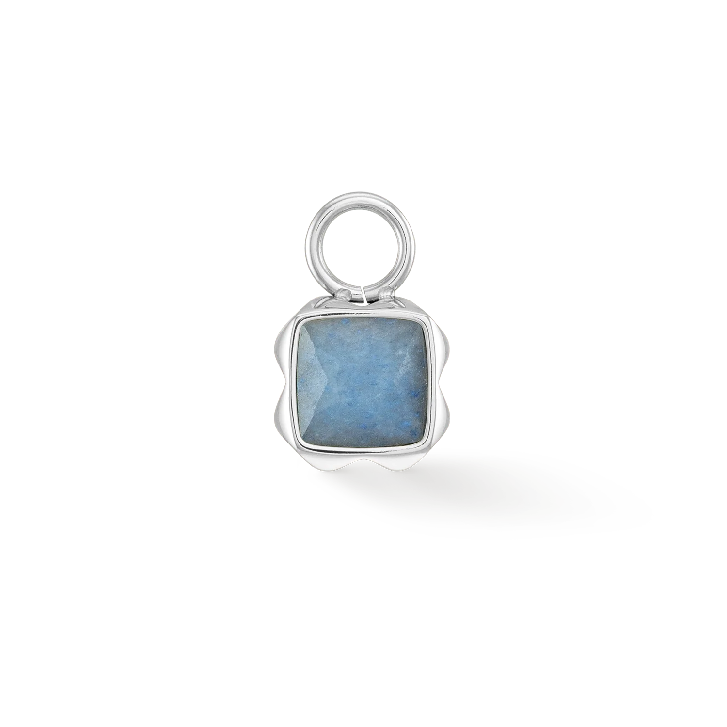 Birthstone March Charm Blue Aventurine Silver