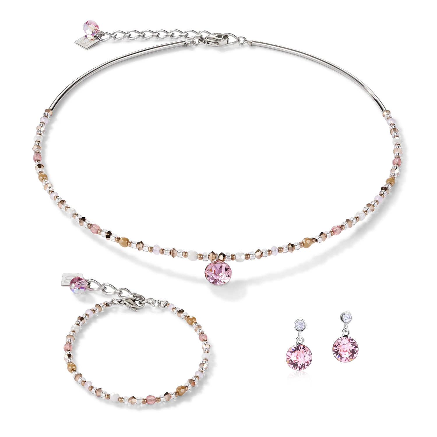 Bracelet Crystals & stainless steel light rose - Image 3