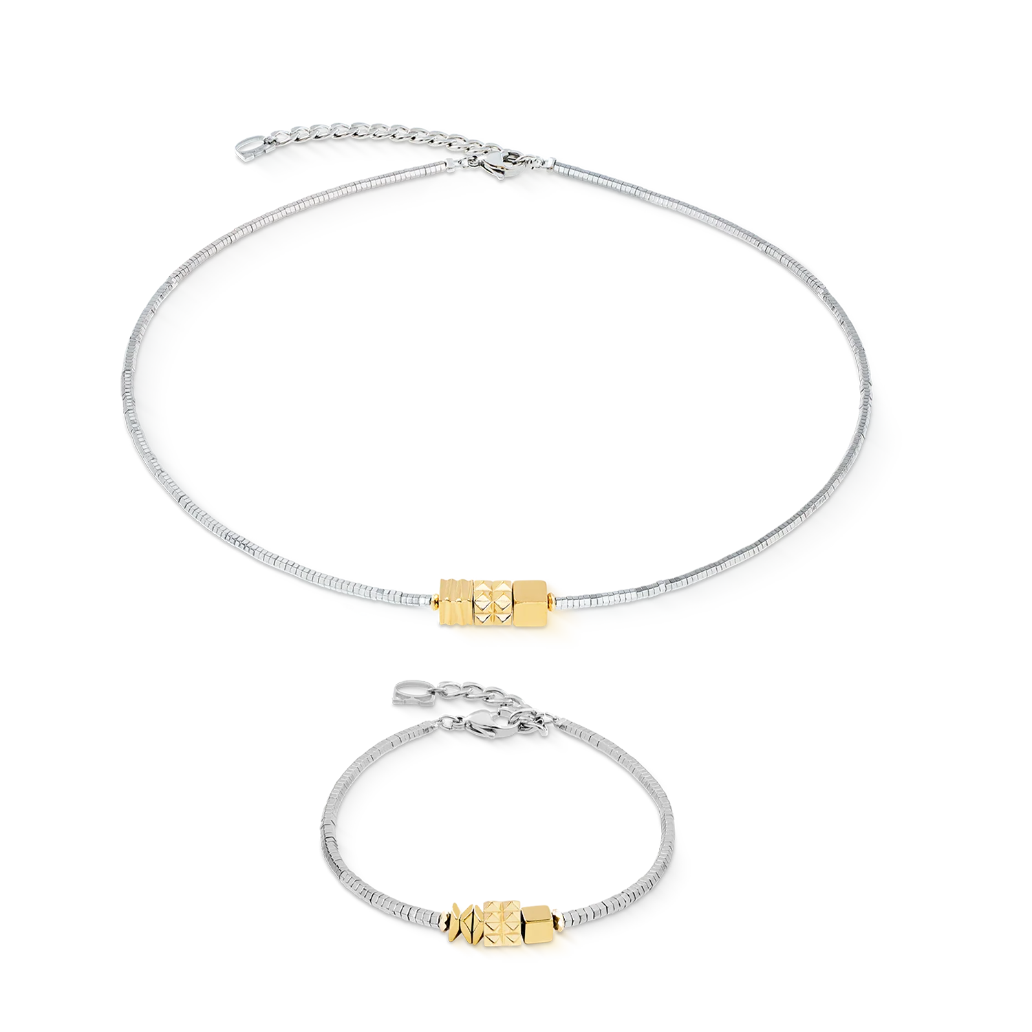 Bracelet Cube Trio Facets gold-silver - Image 3