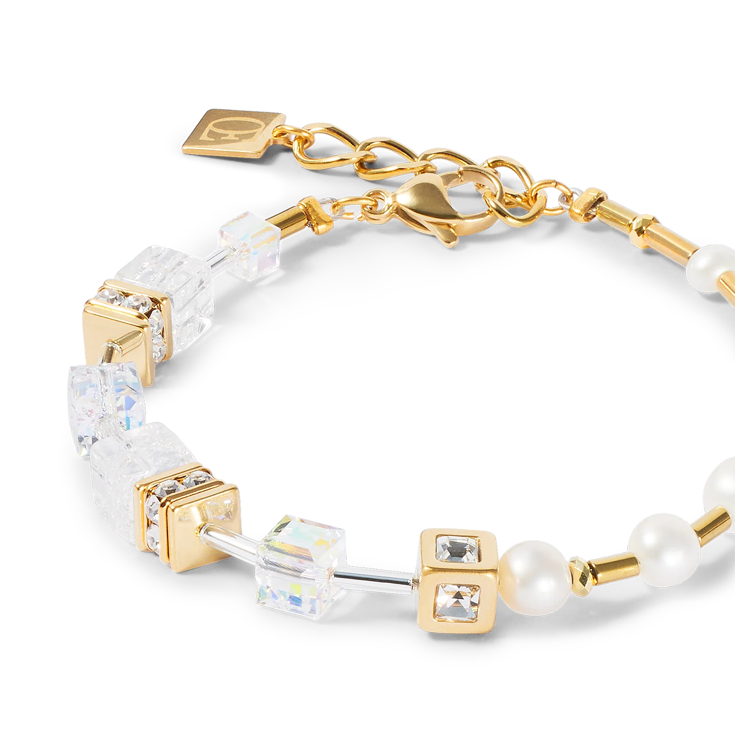 Bracelet GeoCUBE® Fusion Precious Pearl Mix gold-white - Image 2