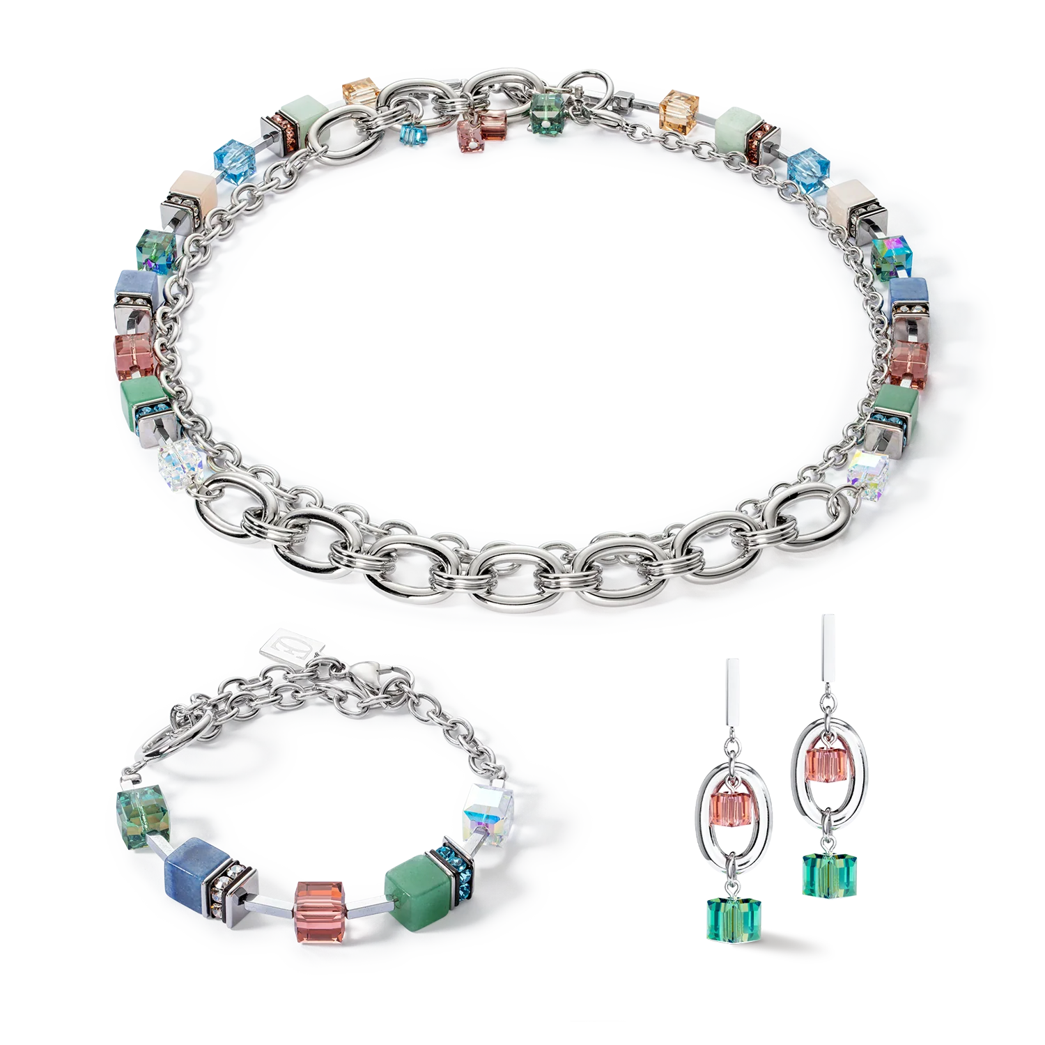 Bracelet GeoCUBE® Statement Precious Chunky Chain Multiwear 35 multicolour - Image 3