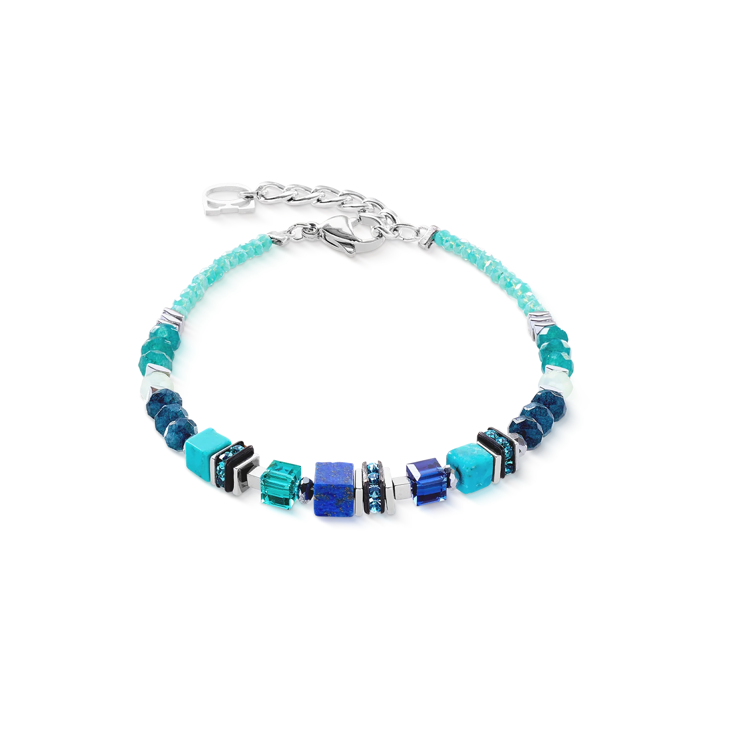 Bracelet Wave Precious Flow silver-teal