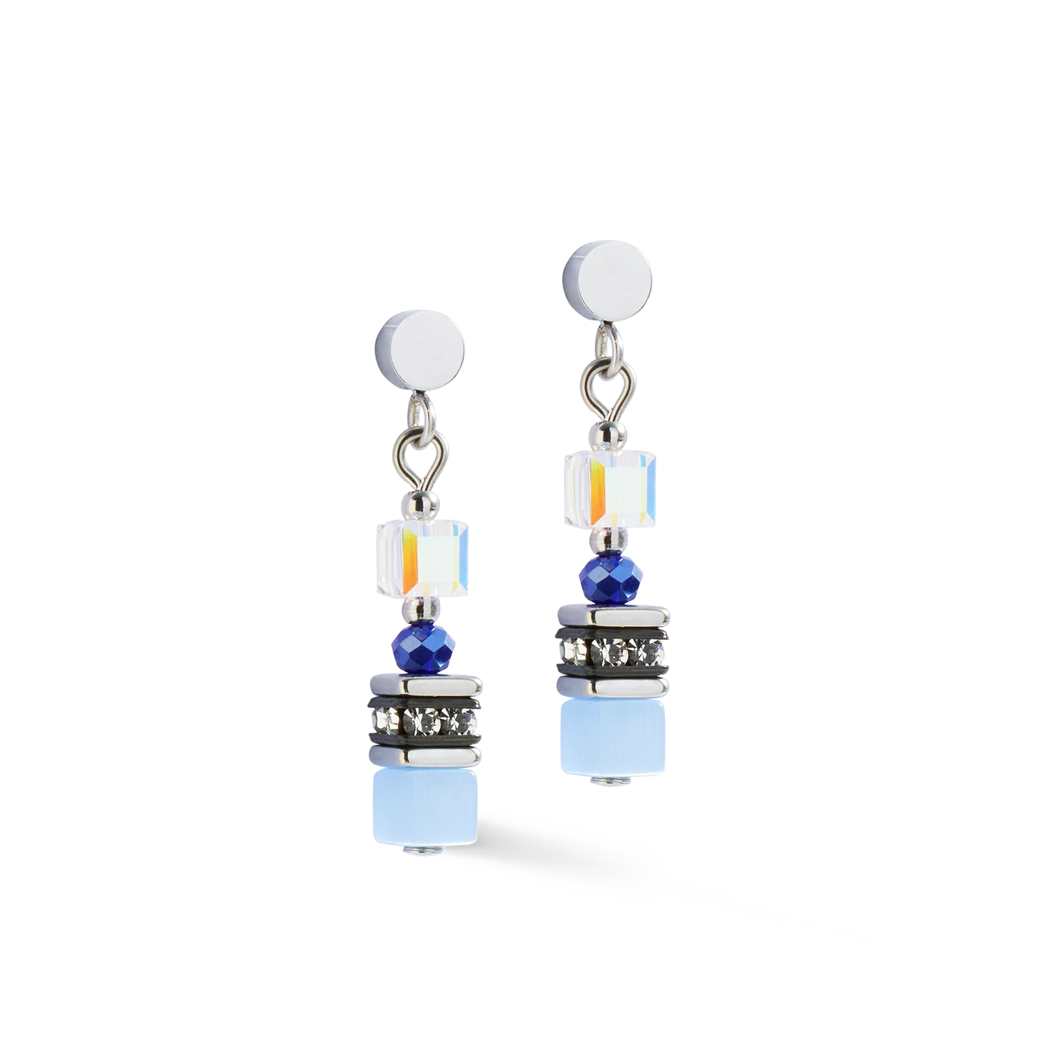Earrings Mini Cubes blue - Image 2