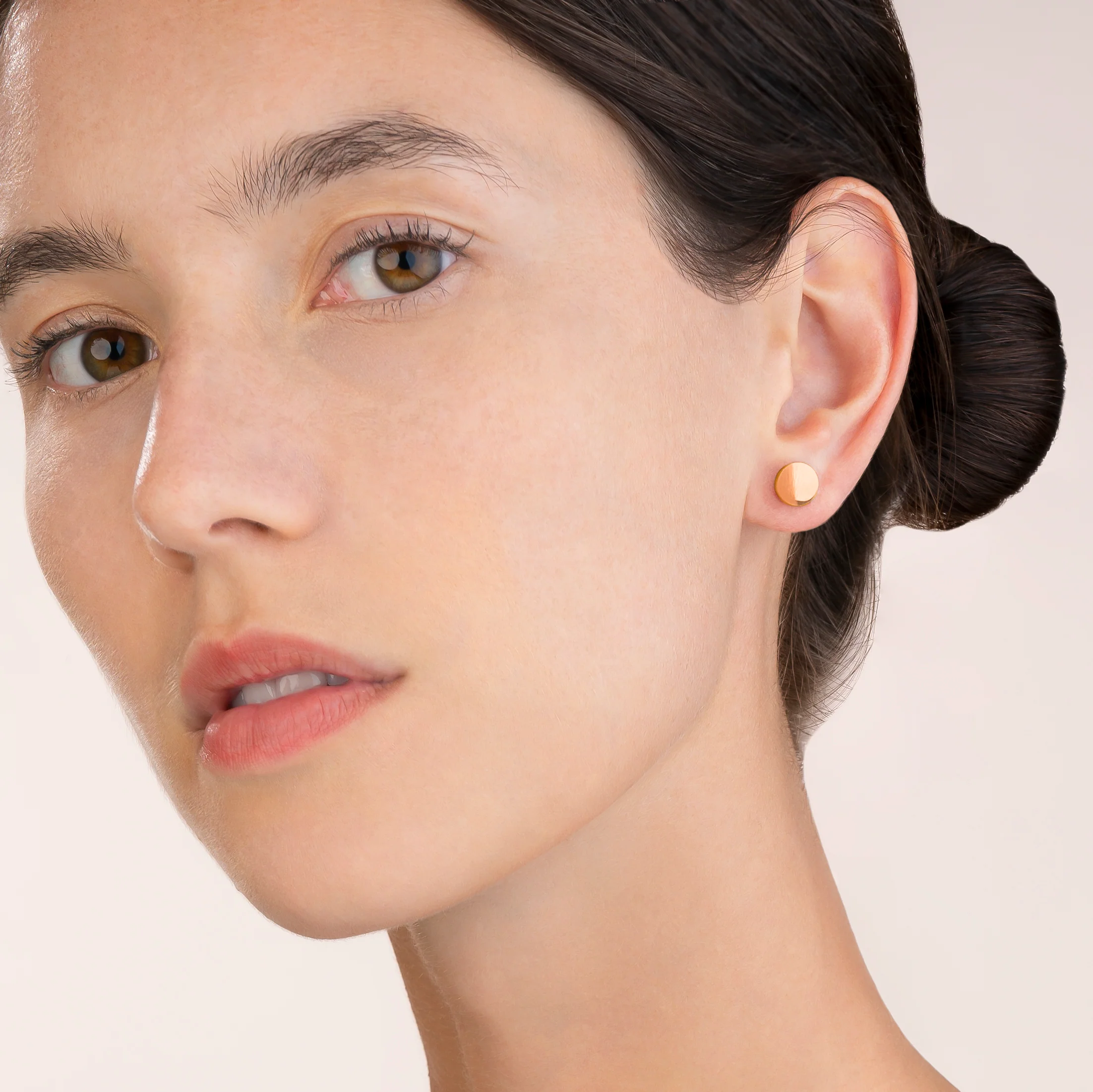 Earrings Round stainless steel rose gold - Image 3