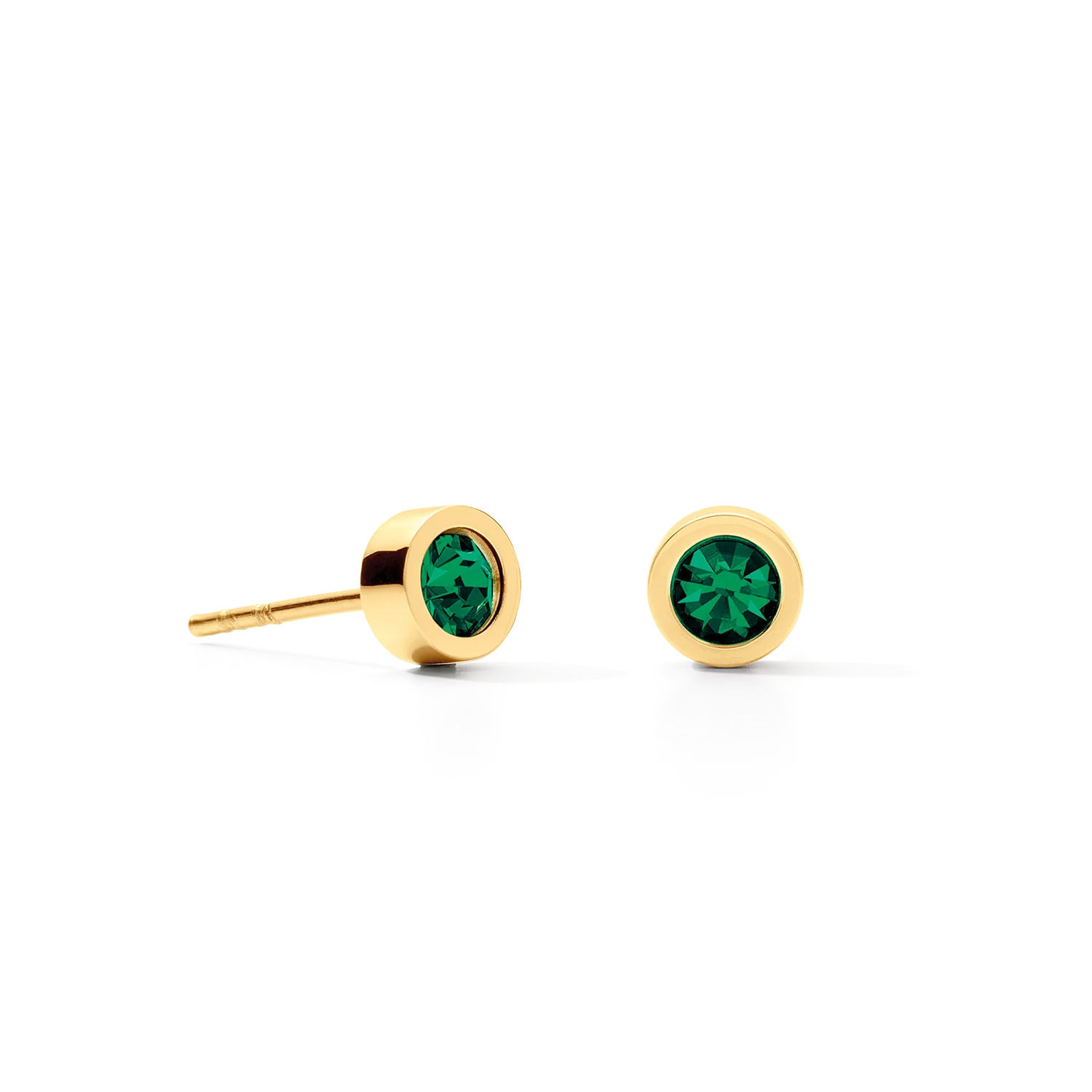 Earrings Sparkling Dots gold-dark green