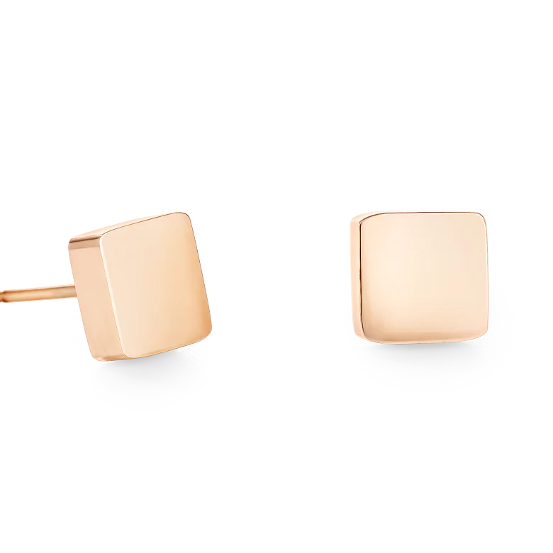 Earrings Square stainless steel rose gold - Image 2