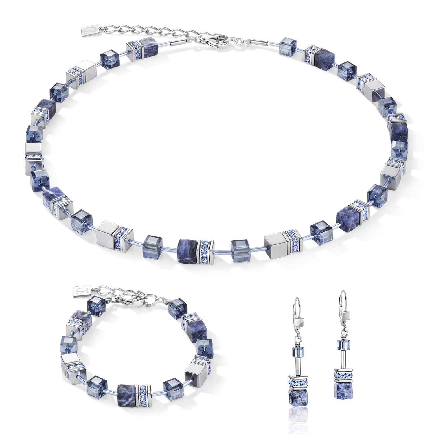 GeoCUBE® Bracelet sodalite & haematite blue - Image 3