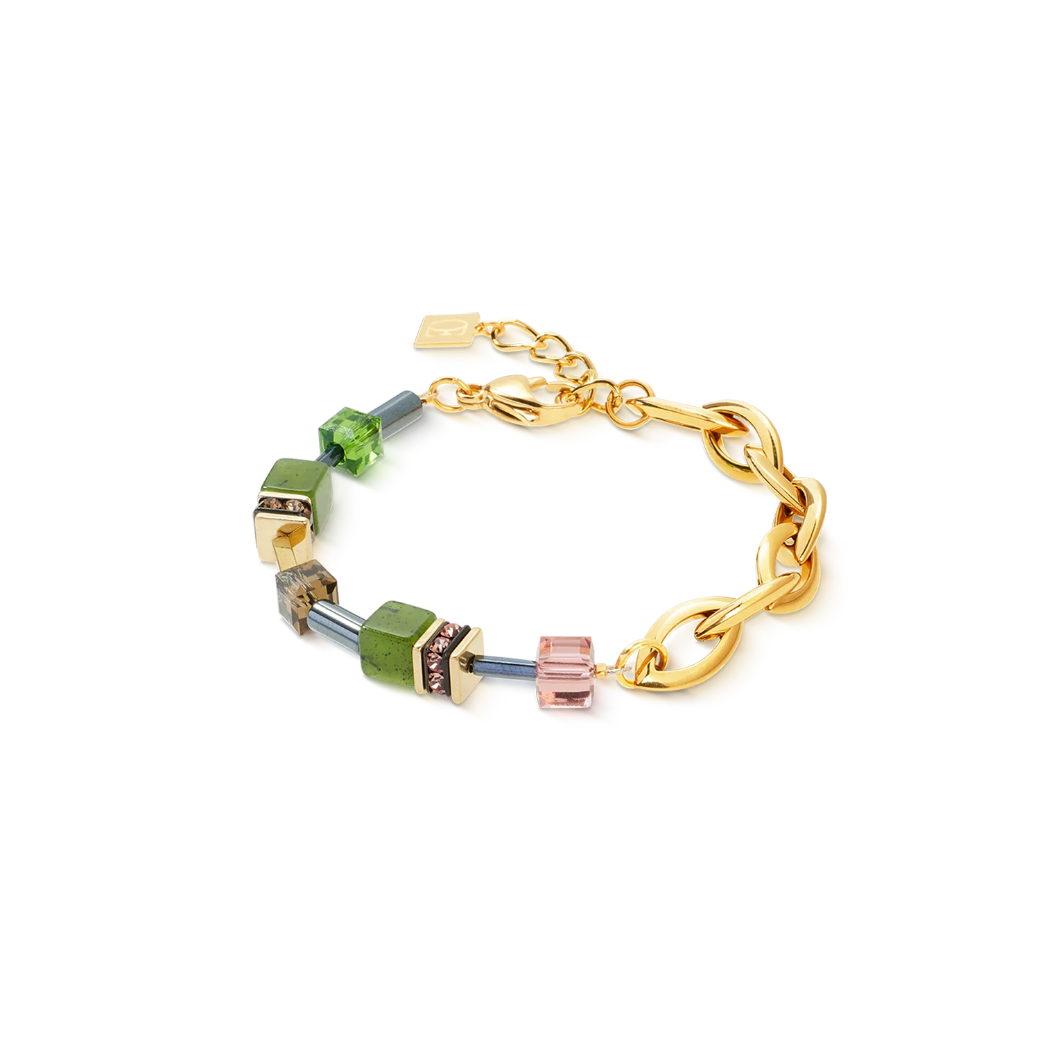 GeoCUBE® Chunky Chain bracelet gold-green