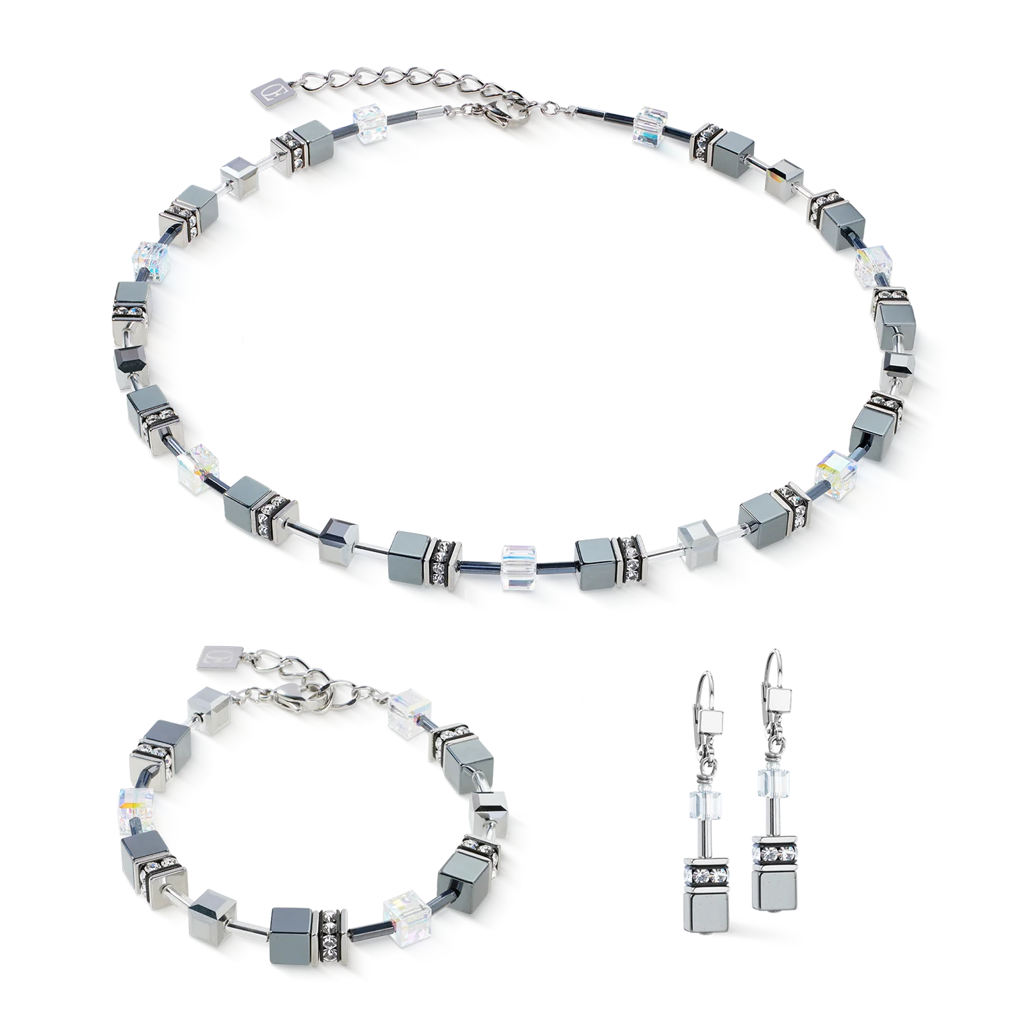 GeoCUBE® earrings platinum - Image 3