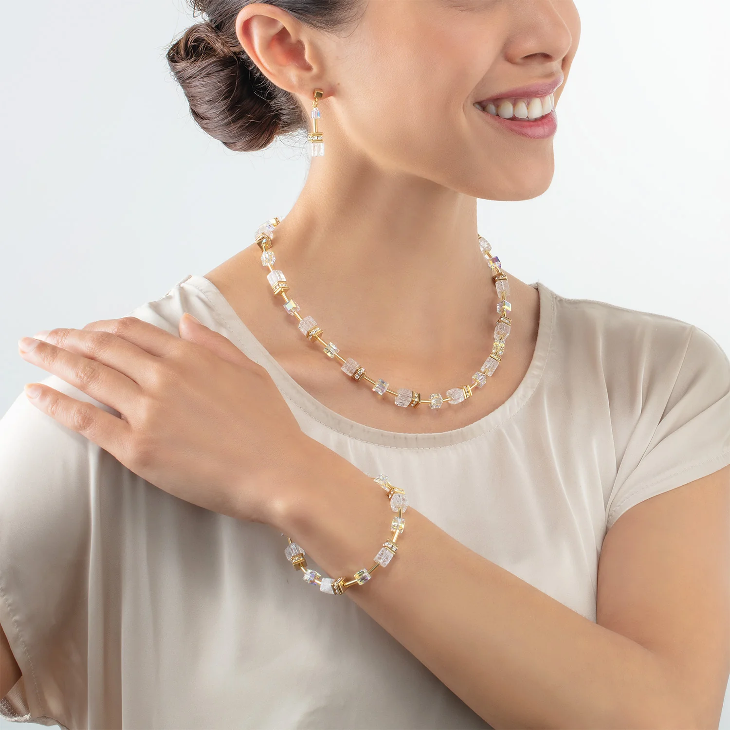 GeoCUBE® Iconic Nature bracelet gold white - Image 4