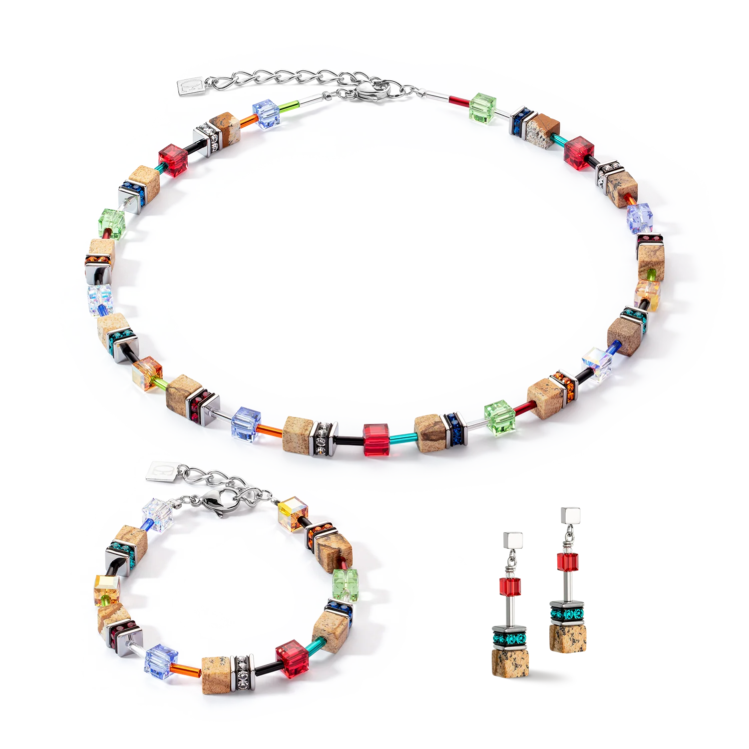 GeoCUBE® Iconic Nature earrings multicolour brown - Image 3