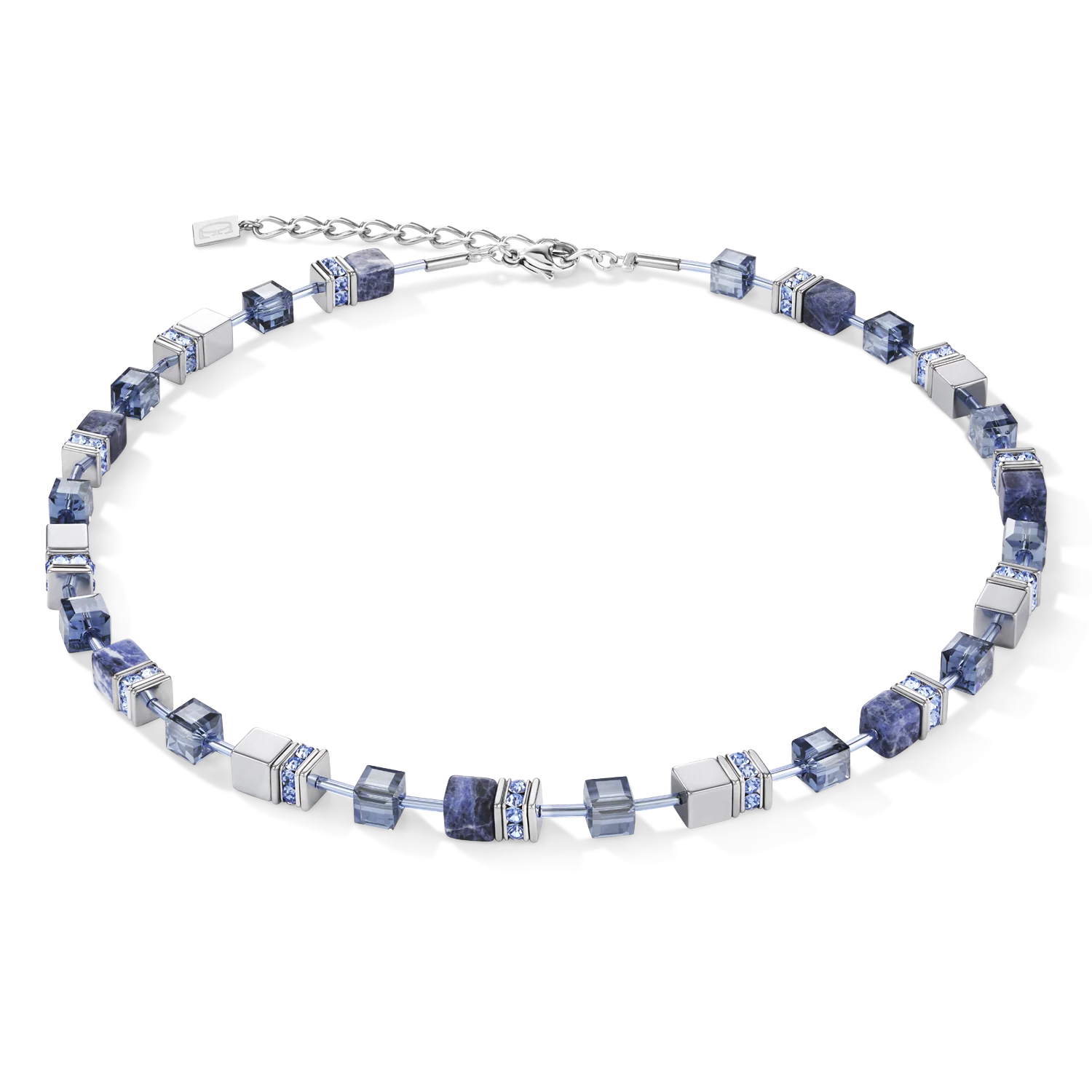 GeoCUBE® Necklace sodalite & haematite blue