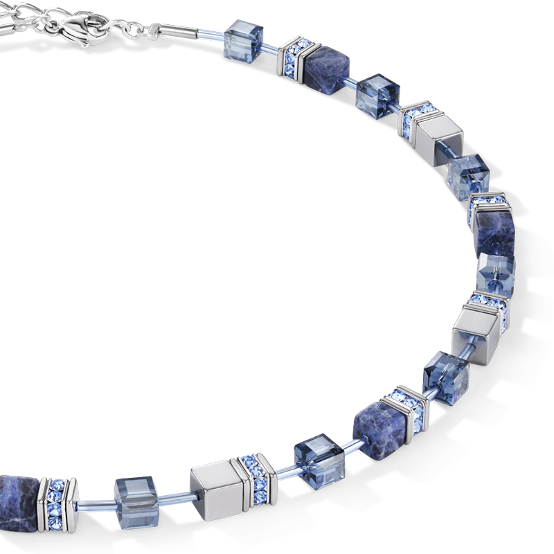 GeoCUBE® Necklace sodalite & haematite blue - Image 2