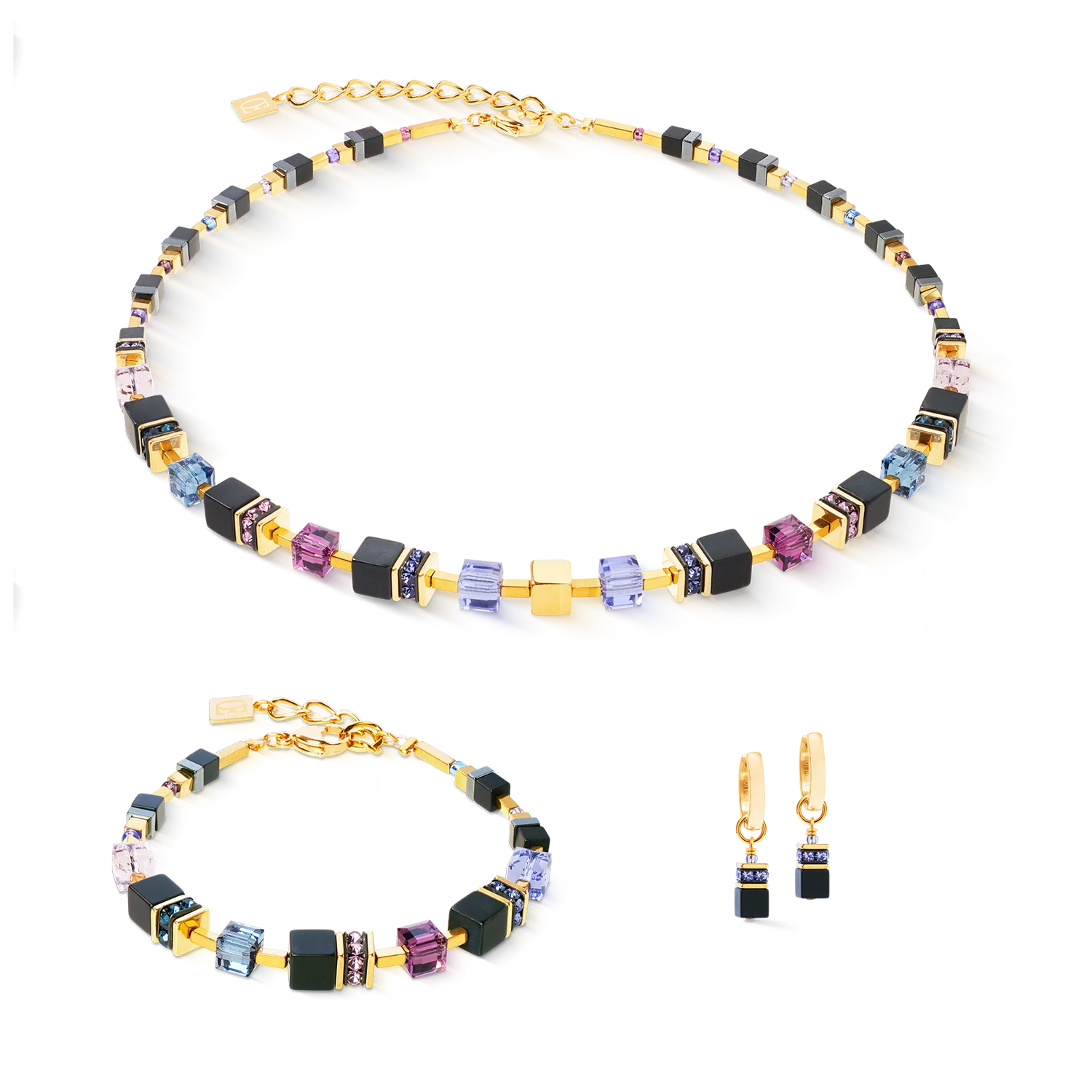 GeoCUBE® Precious Classic Hoop Blue Moon gold - Image 3