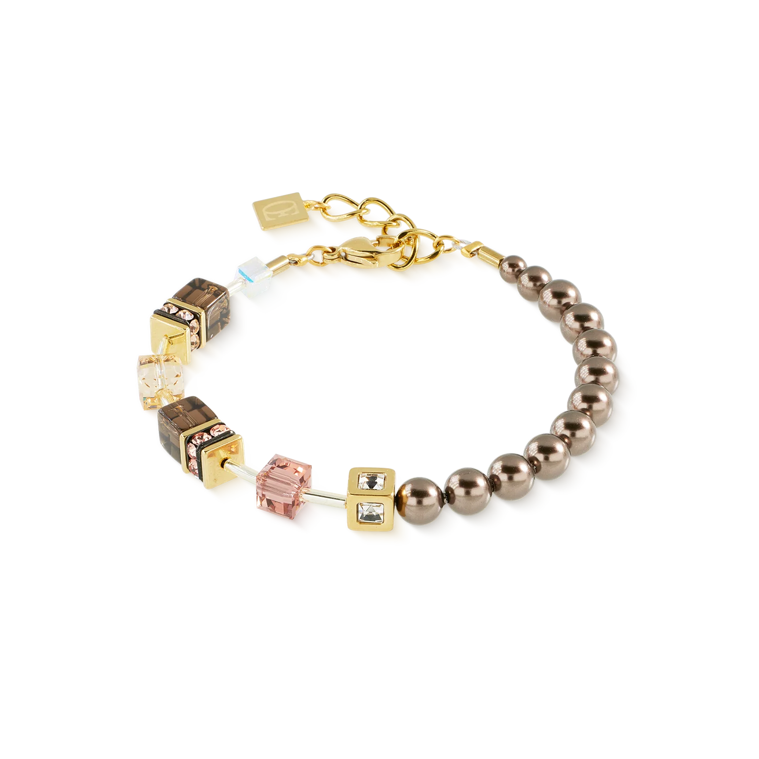 GeoCUBE® Precious Fusion Pearls Bracelet Mocha Mousse