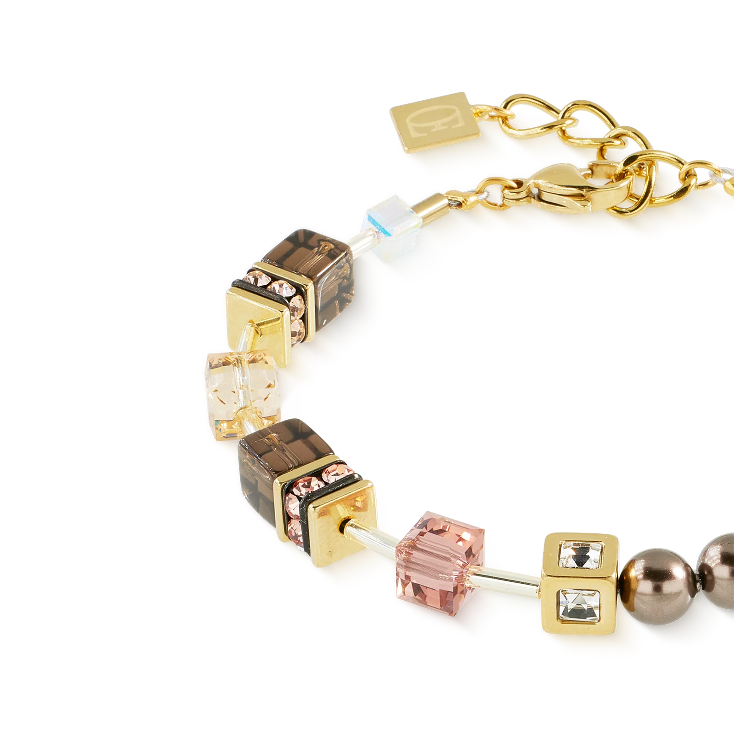 GeoCUBE® Precious Fusion Pearls Bracelet Mocha Mousse - Image 2