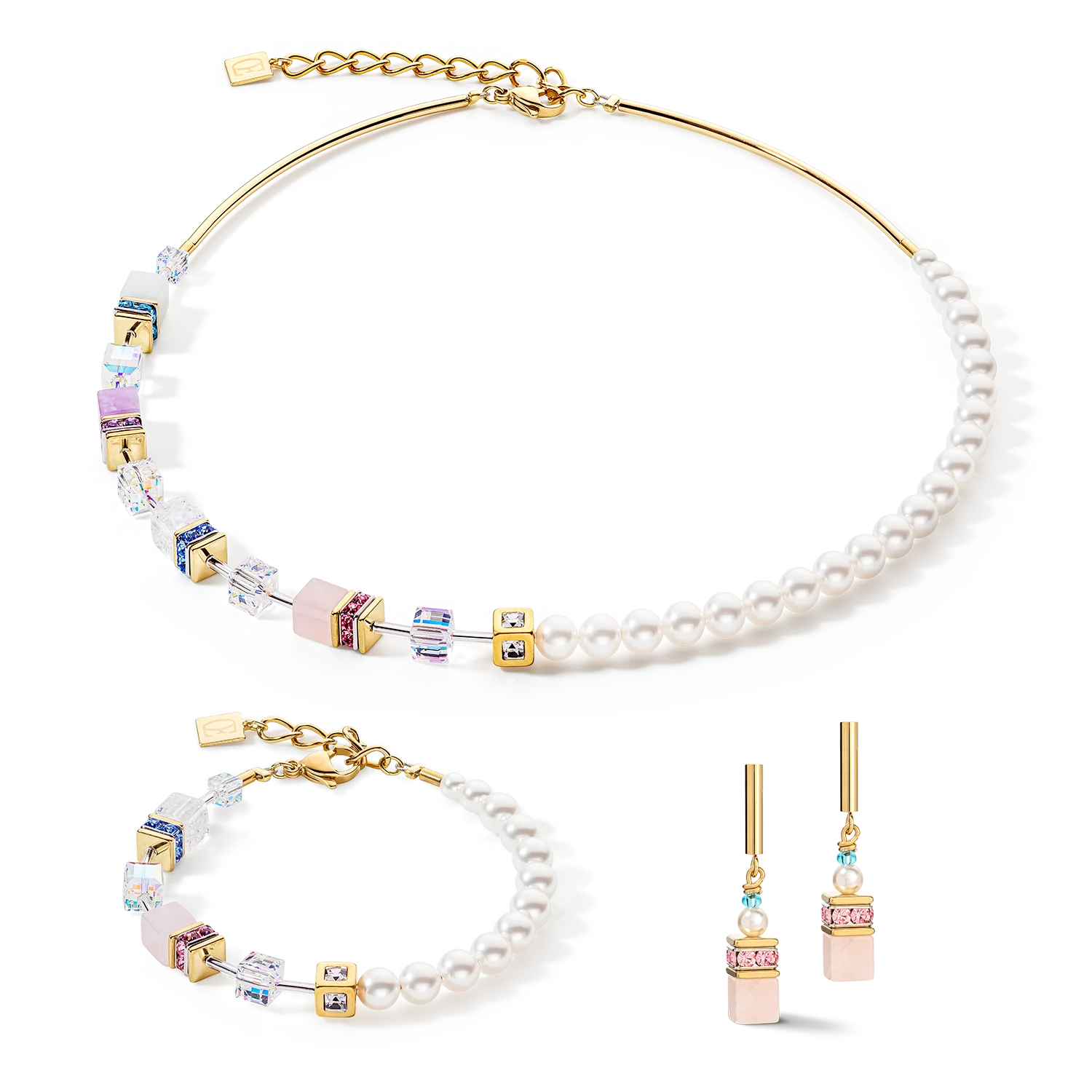 GeoCUBE® Precious Fusion Pearls bracelet multicolour pastel - Image 3