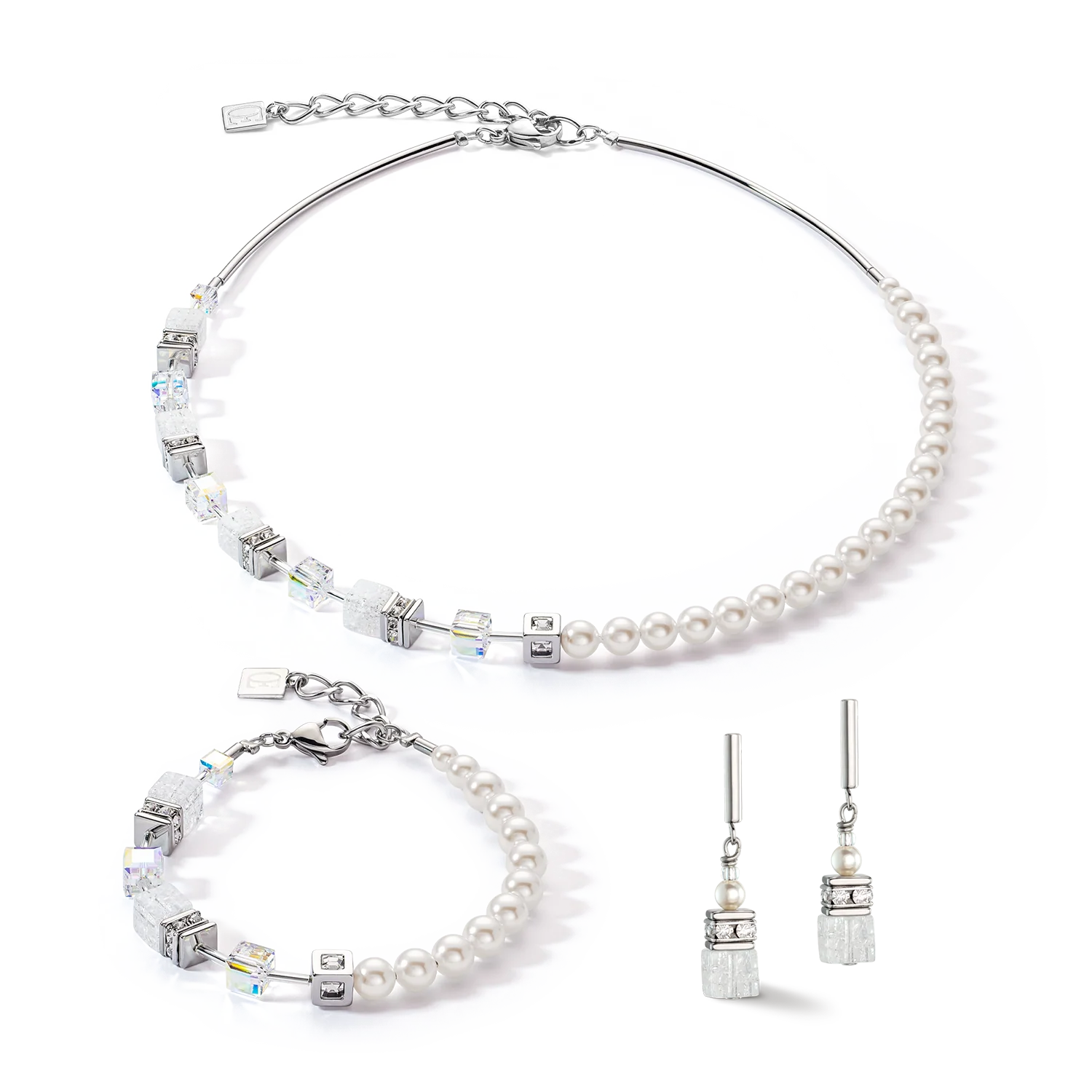 GeoCUBE® Precious Fusion Pearls bracelet white - Image 3