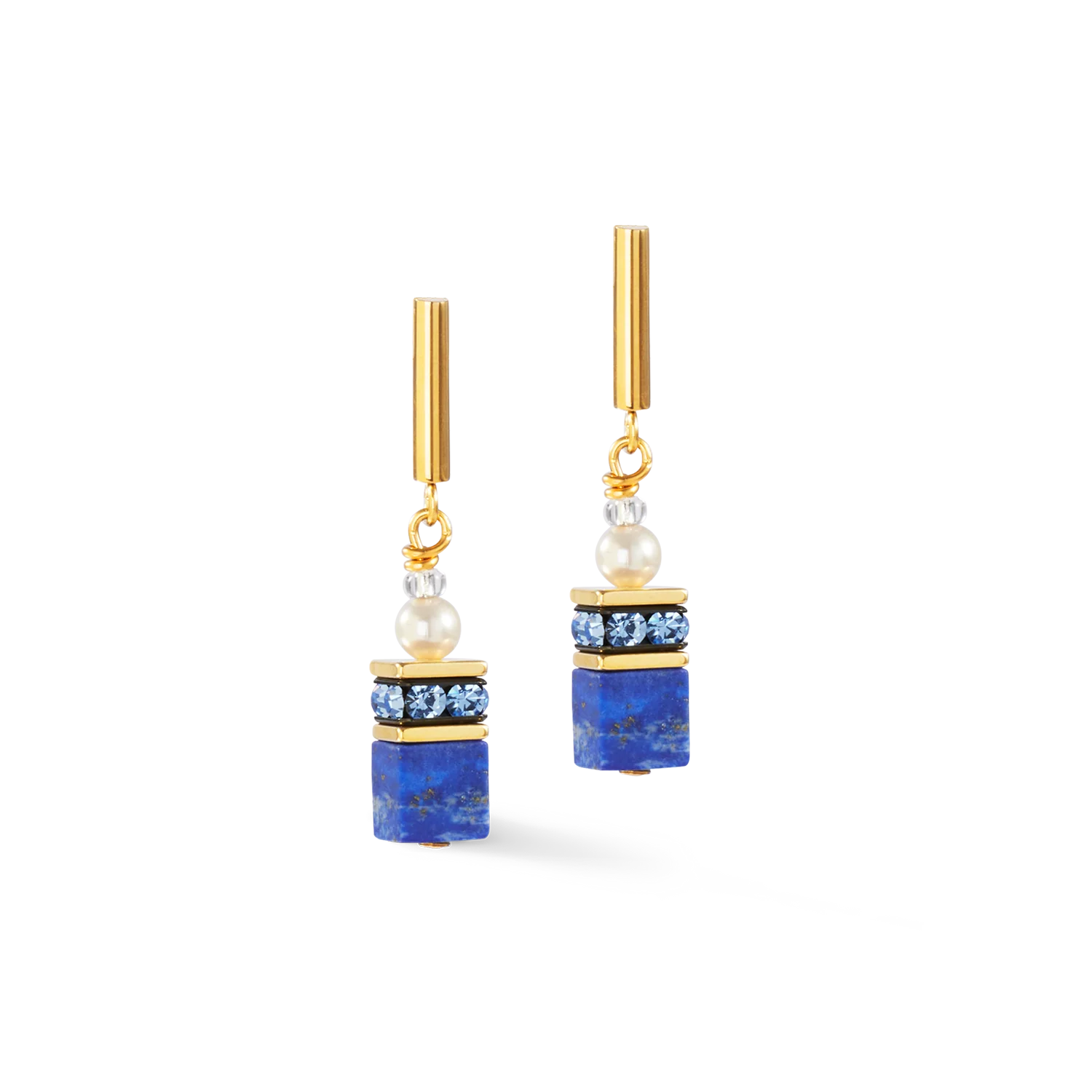 GeoCUBE® Precious Fusion Pearls earrings blue