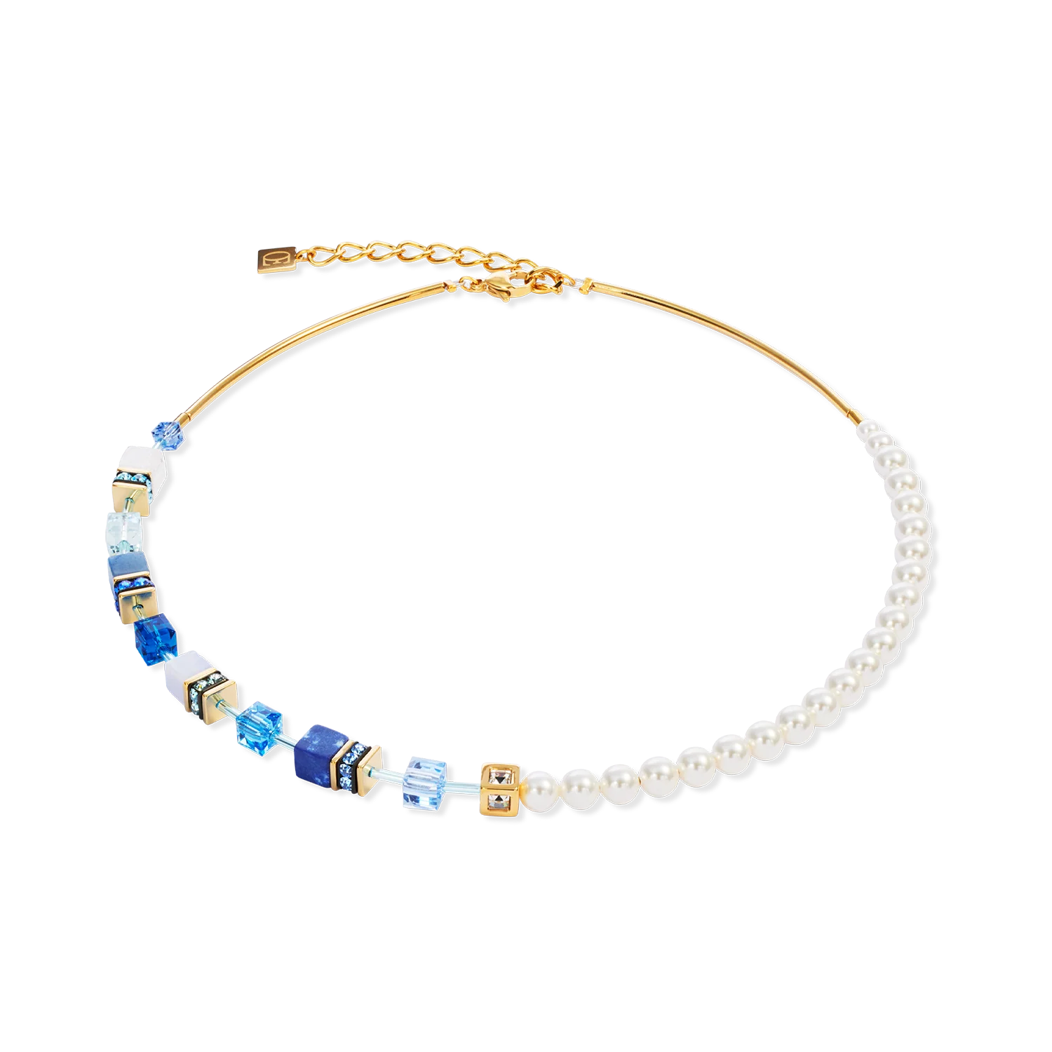 GeoCUBE® Precious Fusion Pearls necklace blue