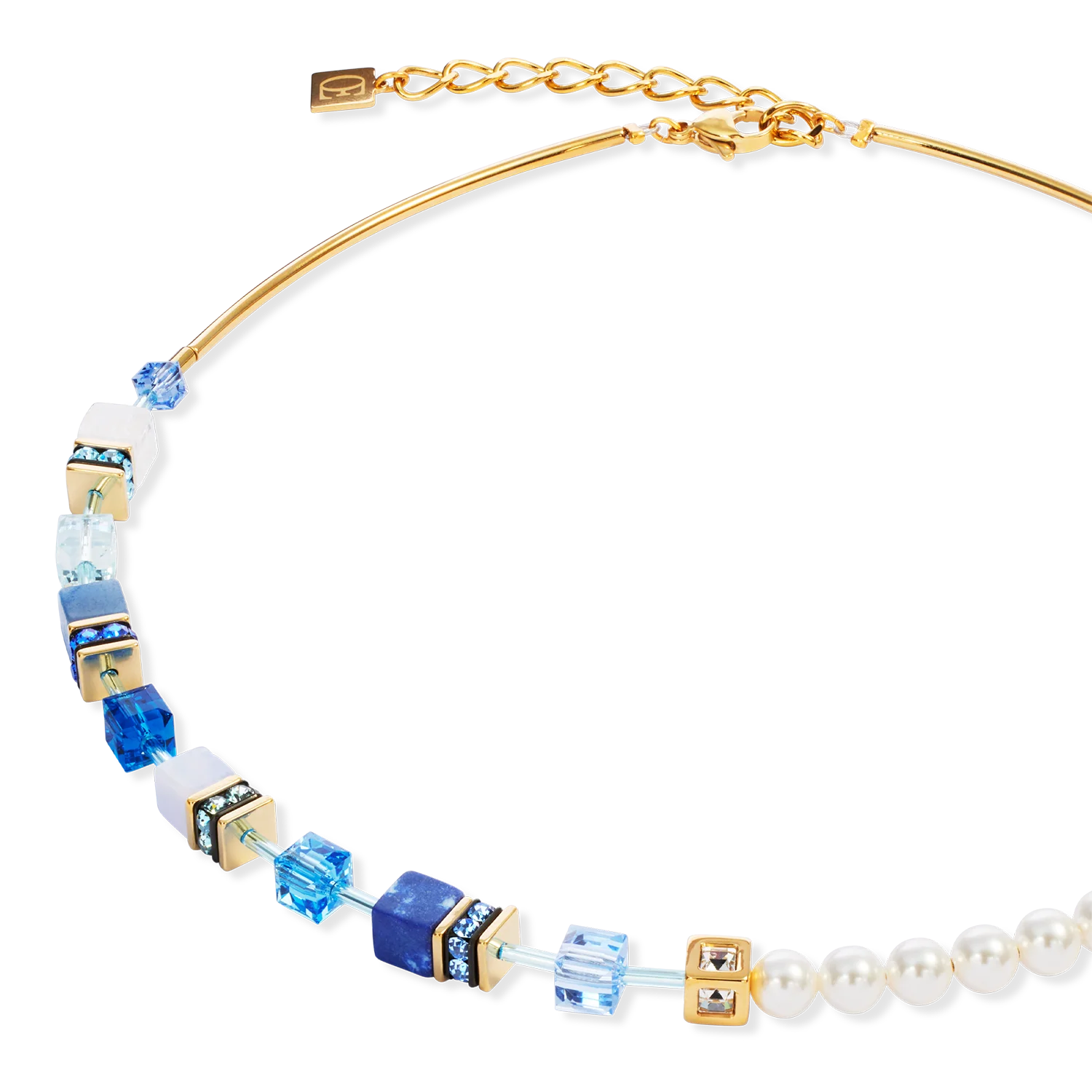 GeoCUBE® Precious Fusion Pearls necklace blue - Image 2