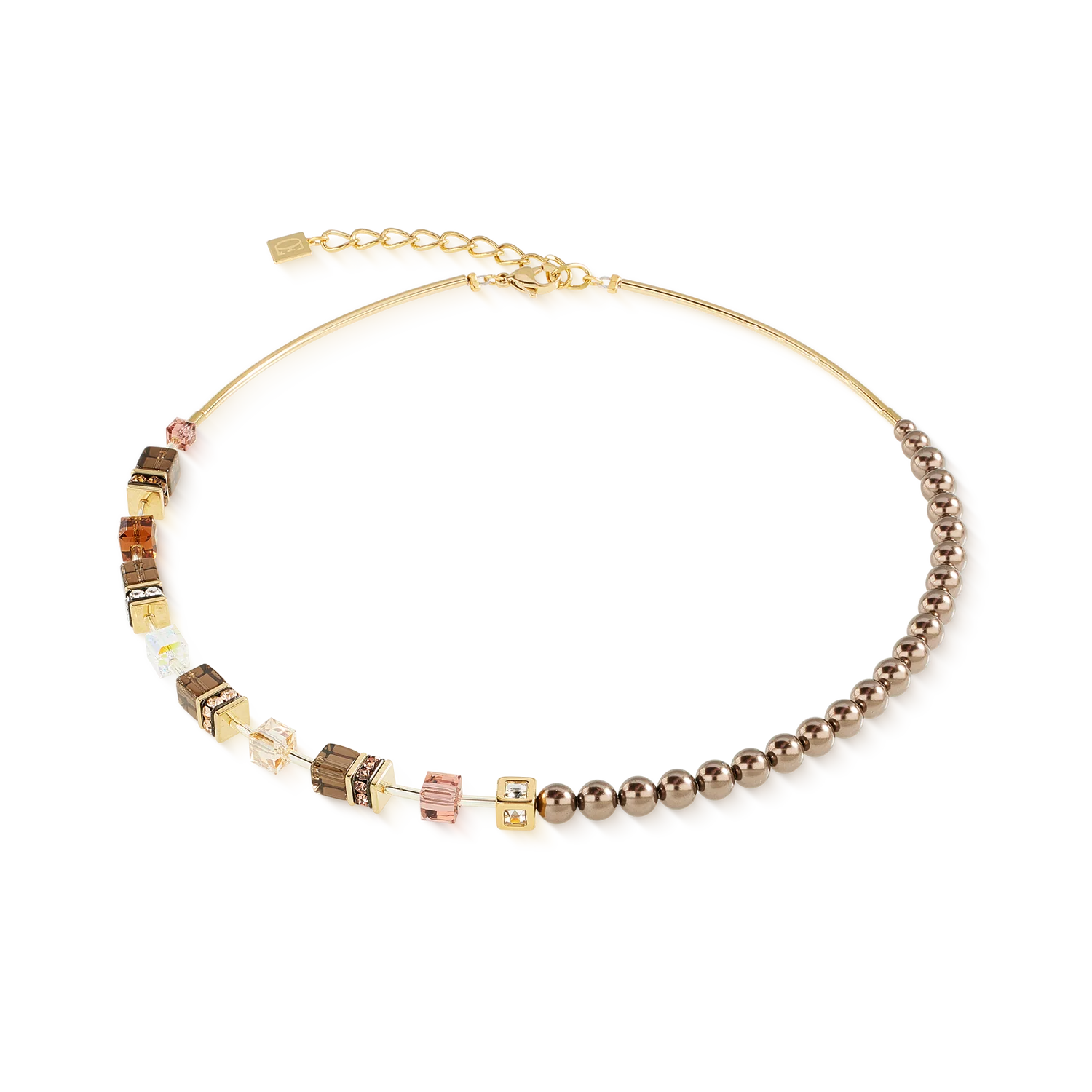 GeoCUBE® Precious Fusion Pearls Necklace Mocha Mousse