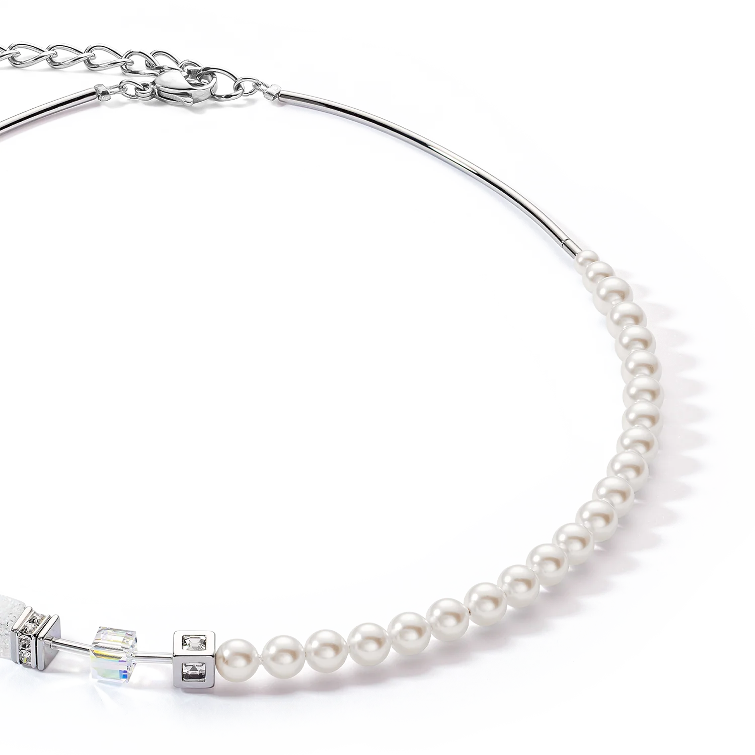 GeoCUBE® Precious Fusion Pearls necklace white - Image 2