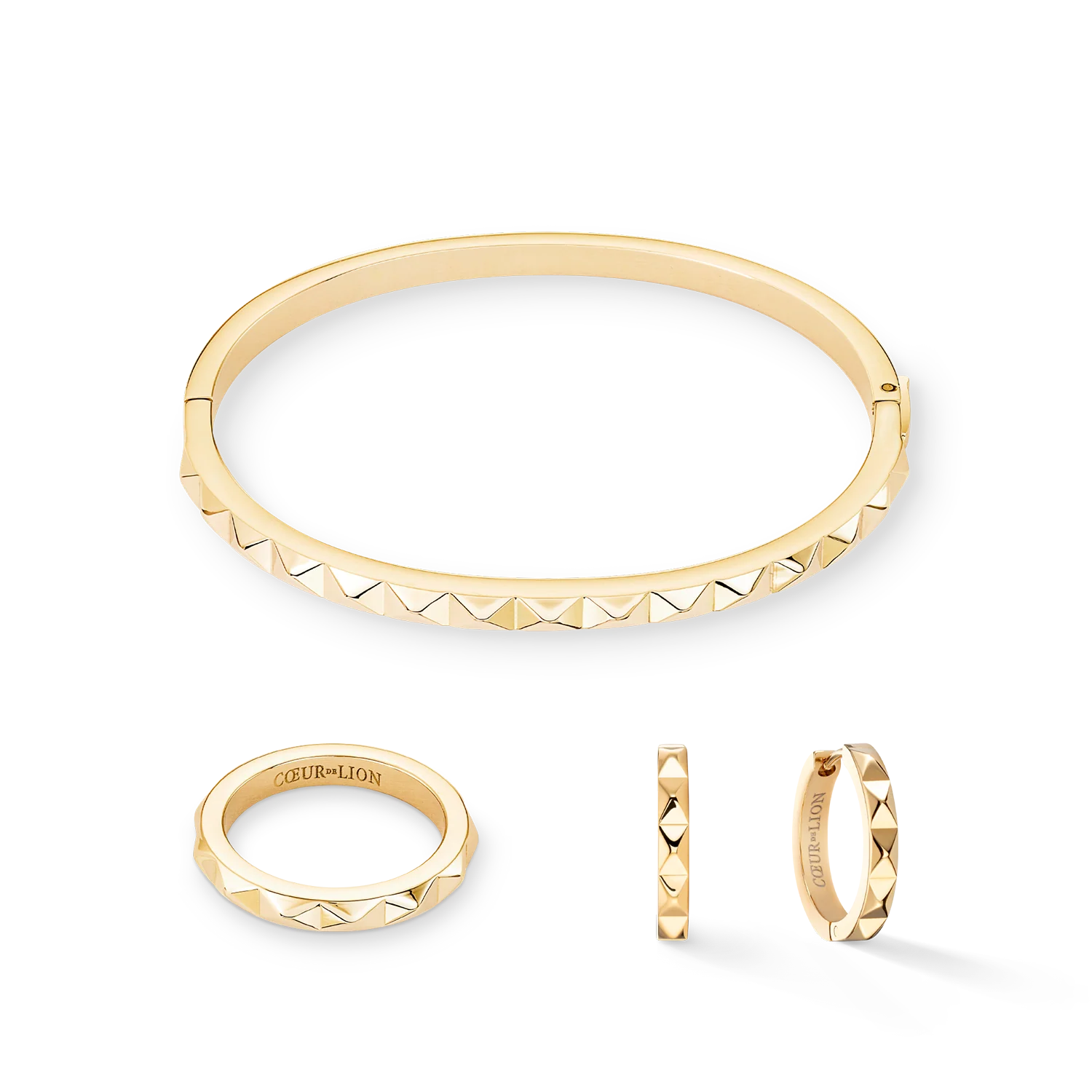 Hoop earrings Spikes 23 gold - Image 3