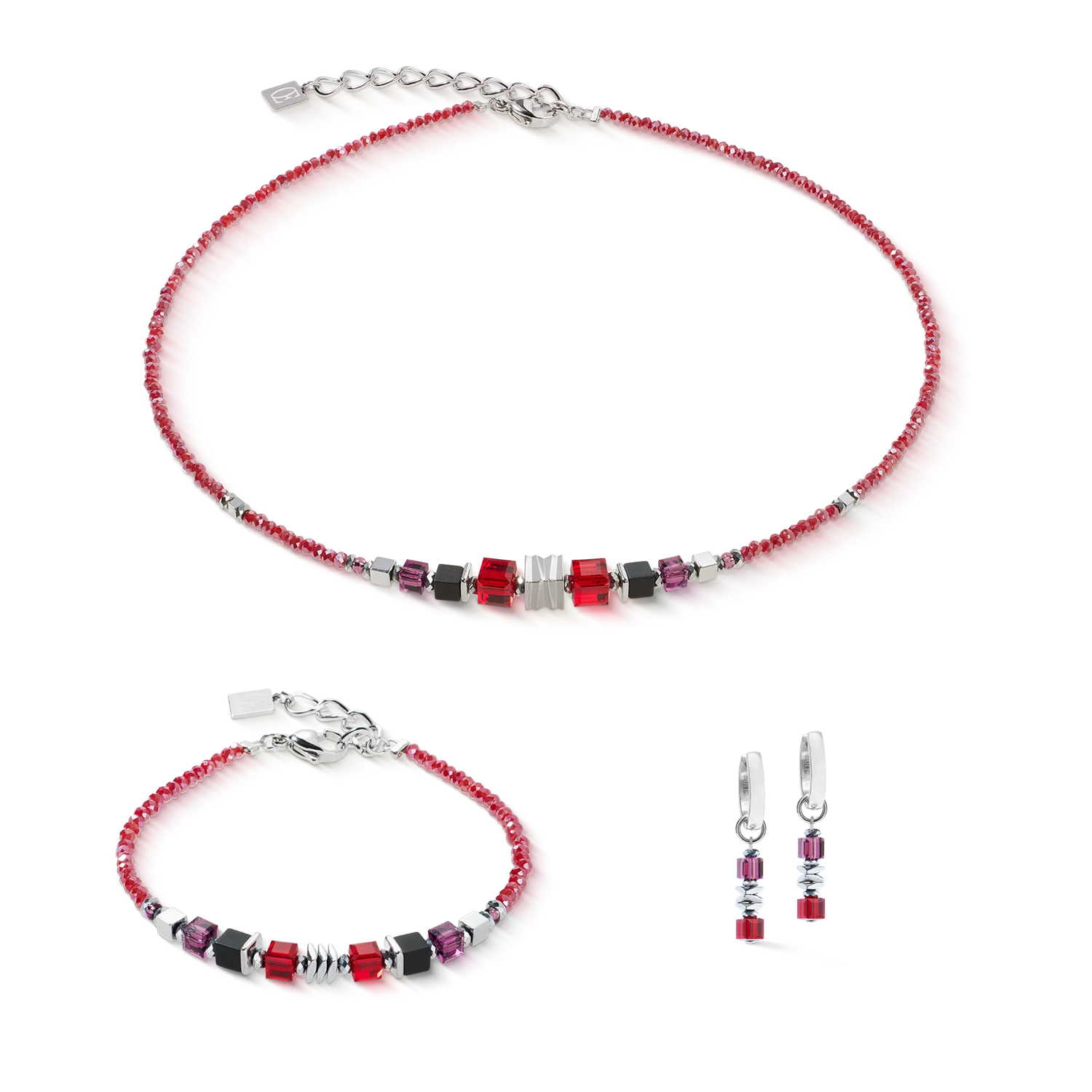 Hoop Wave Cube Flow silver-red - Image 3