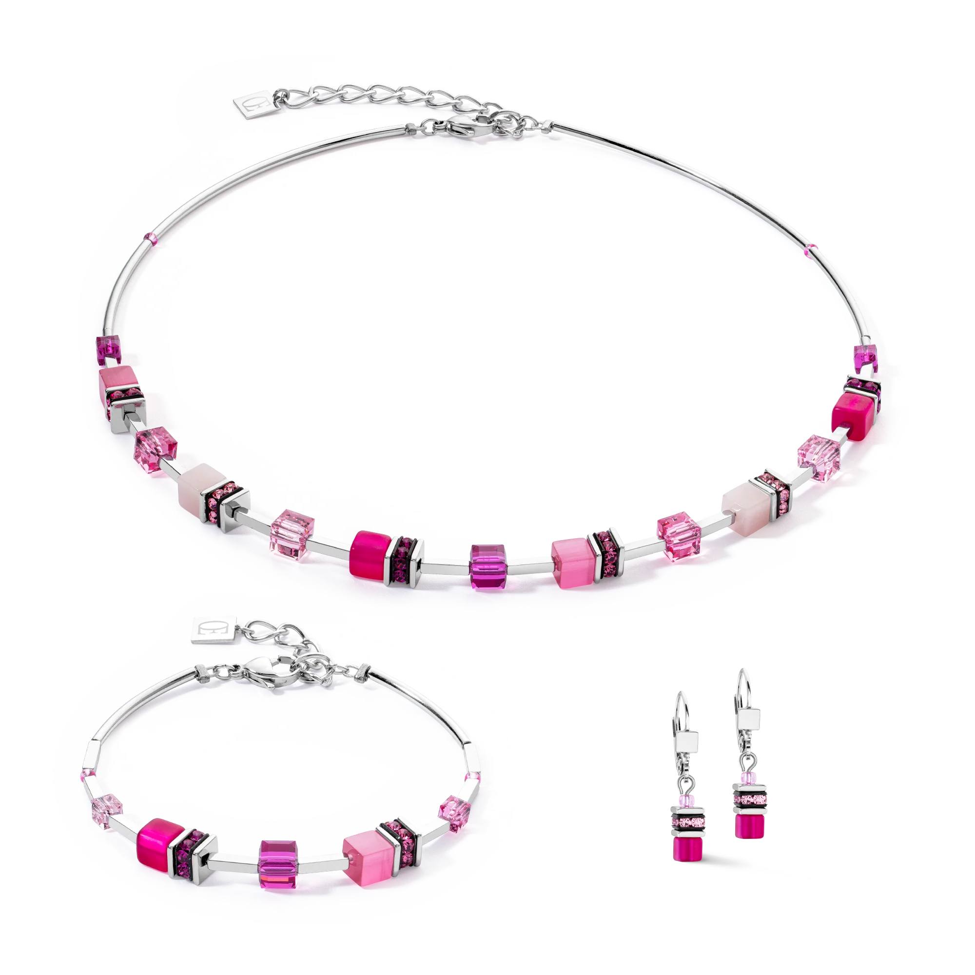 Jewellery Set GeoCUBE® Iconic Lite Magenta