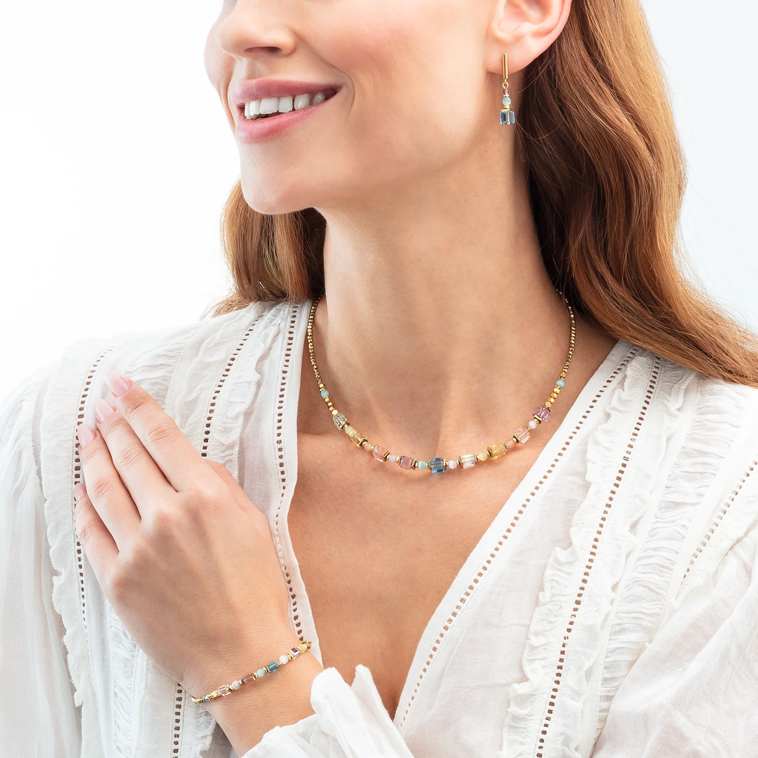 Necklace Cube Aura pastel gold - Image 4