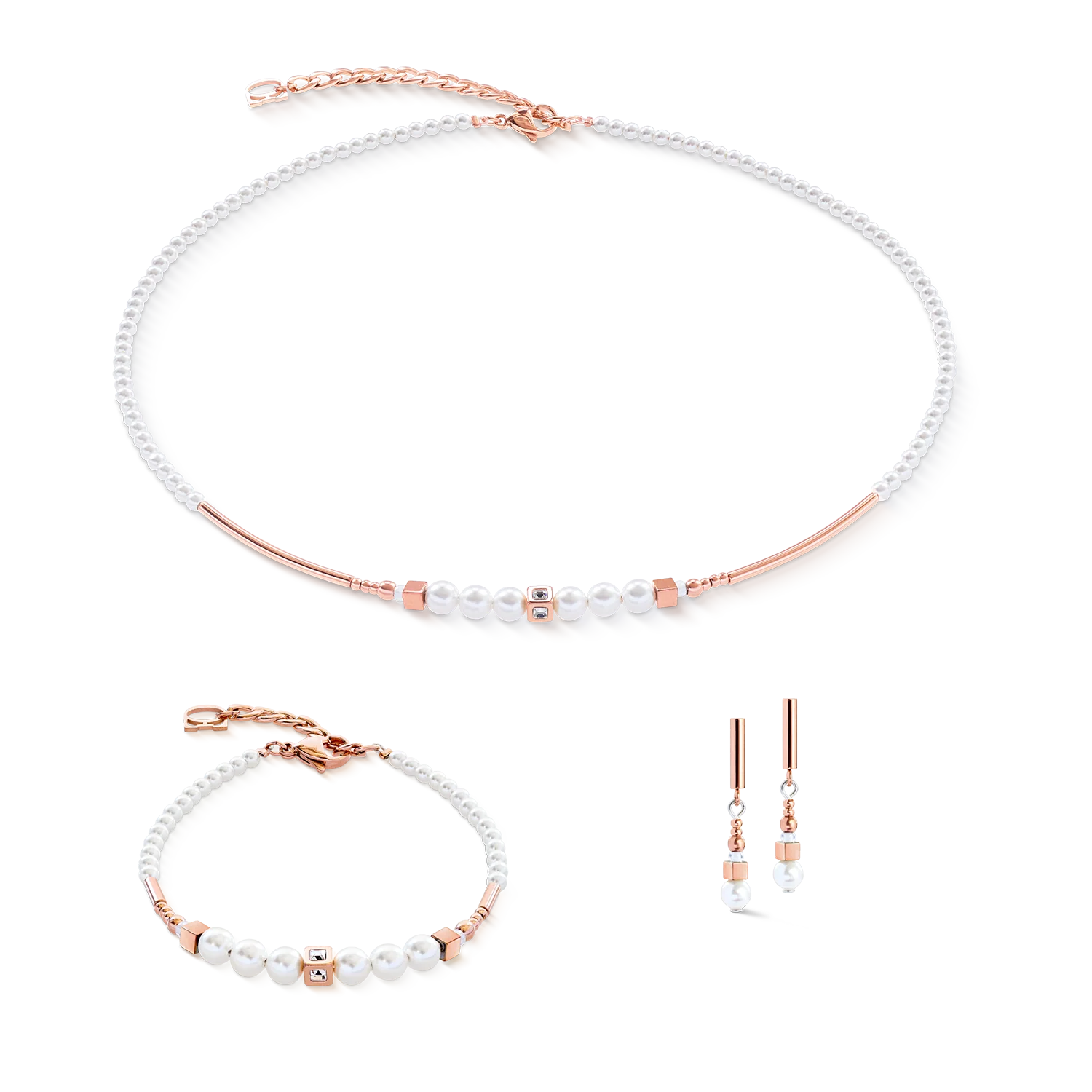 Necklace Shimmering Princess Pearls rose gold-white - Image 3