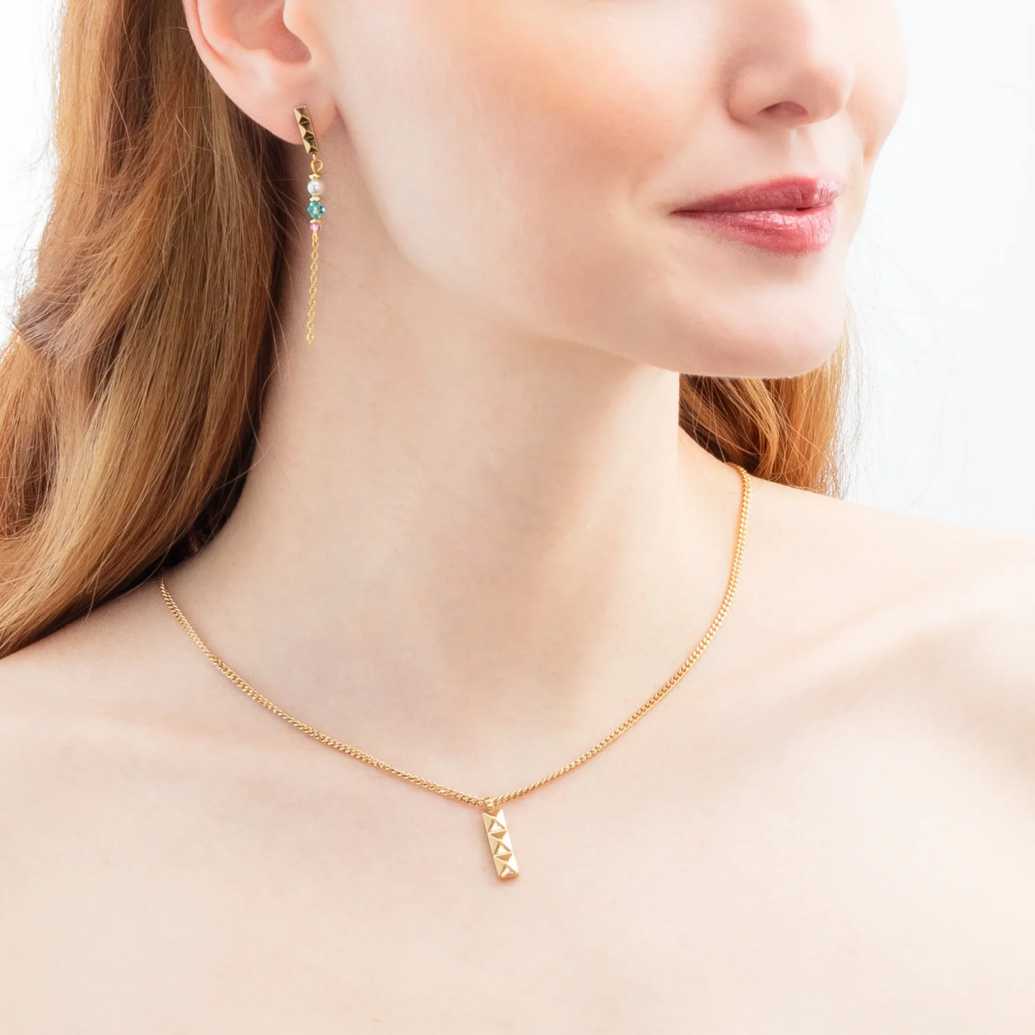 Necklace Spikes Trio Bar gold - Image 3