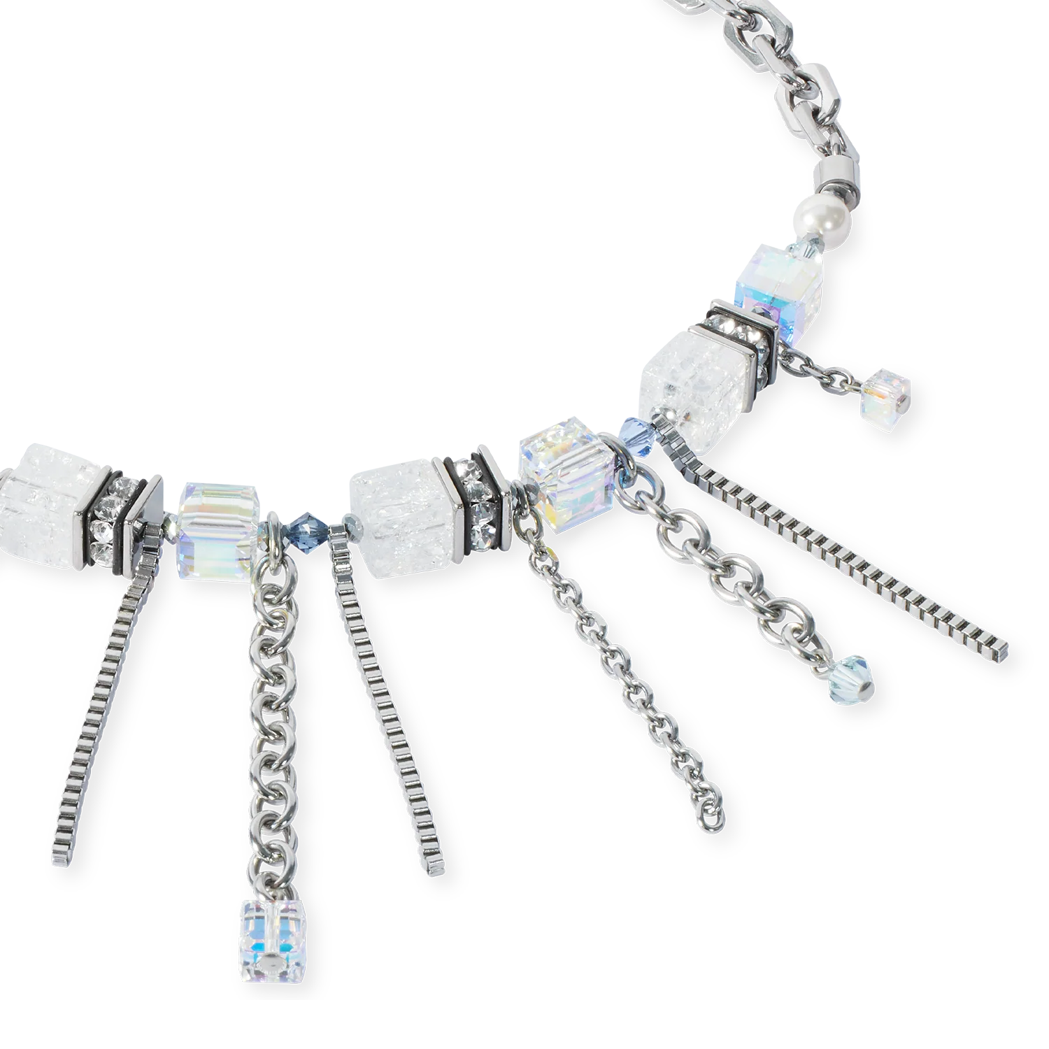 Necklace Sunray Cube Bohème silver-white - Image 2