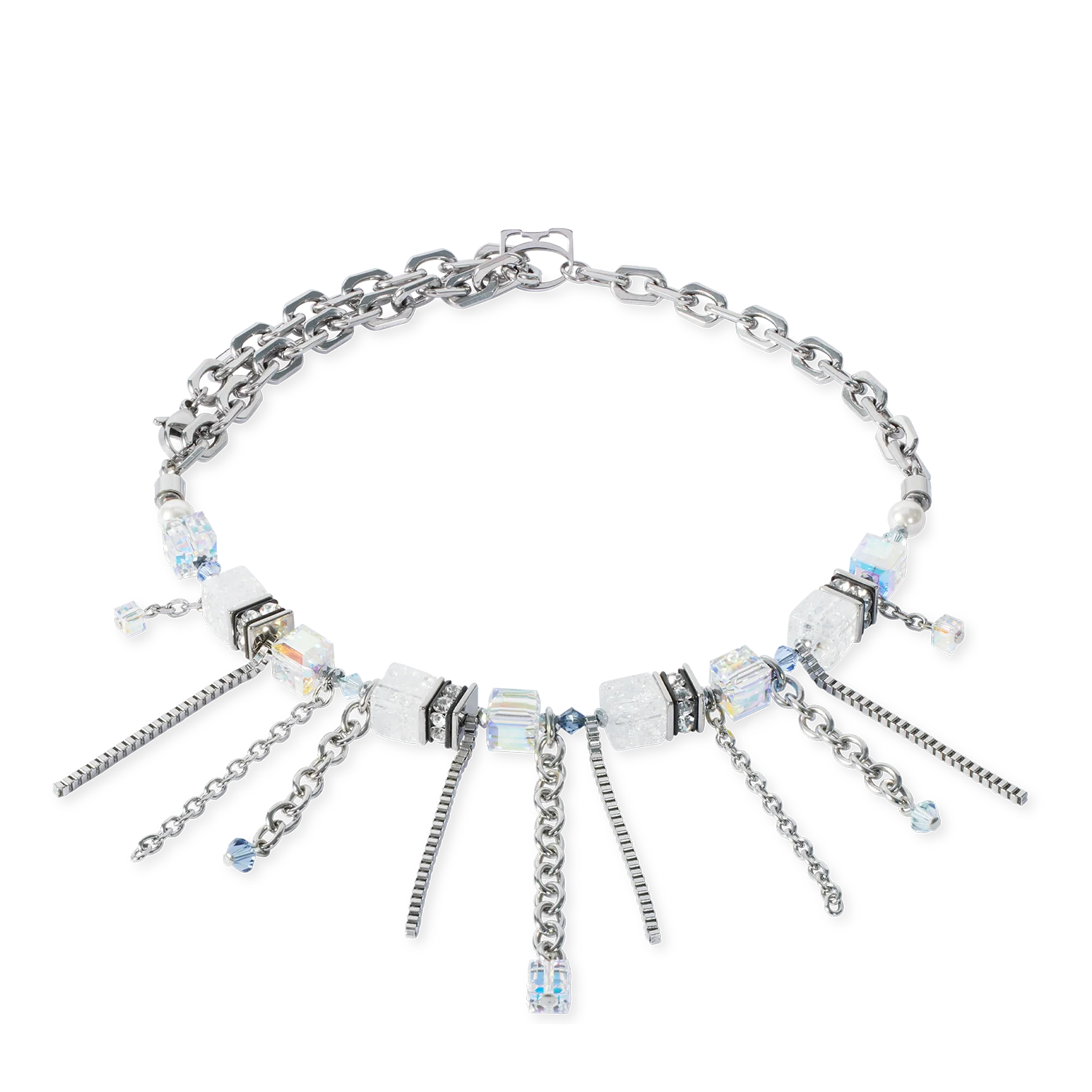 Necklace Sunray Cube Bohème silver-white - Image 5