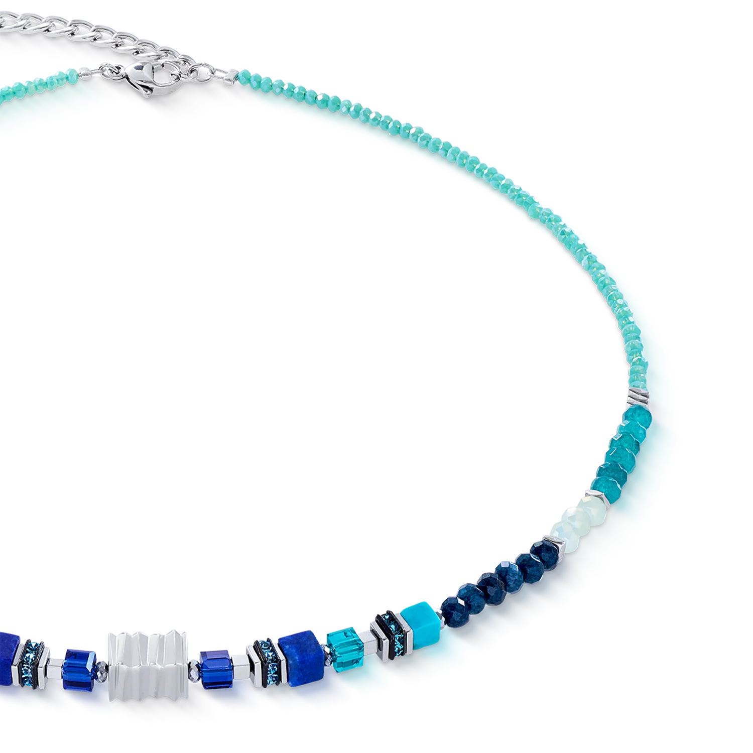 Necklace Wave Precious Flow silver-teal - Image 2